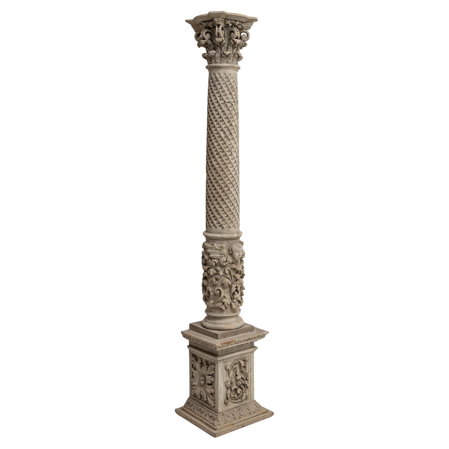 Colonne en bois historiciste, 19e siècle