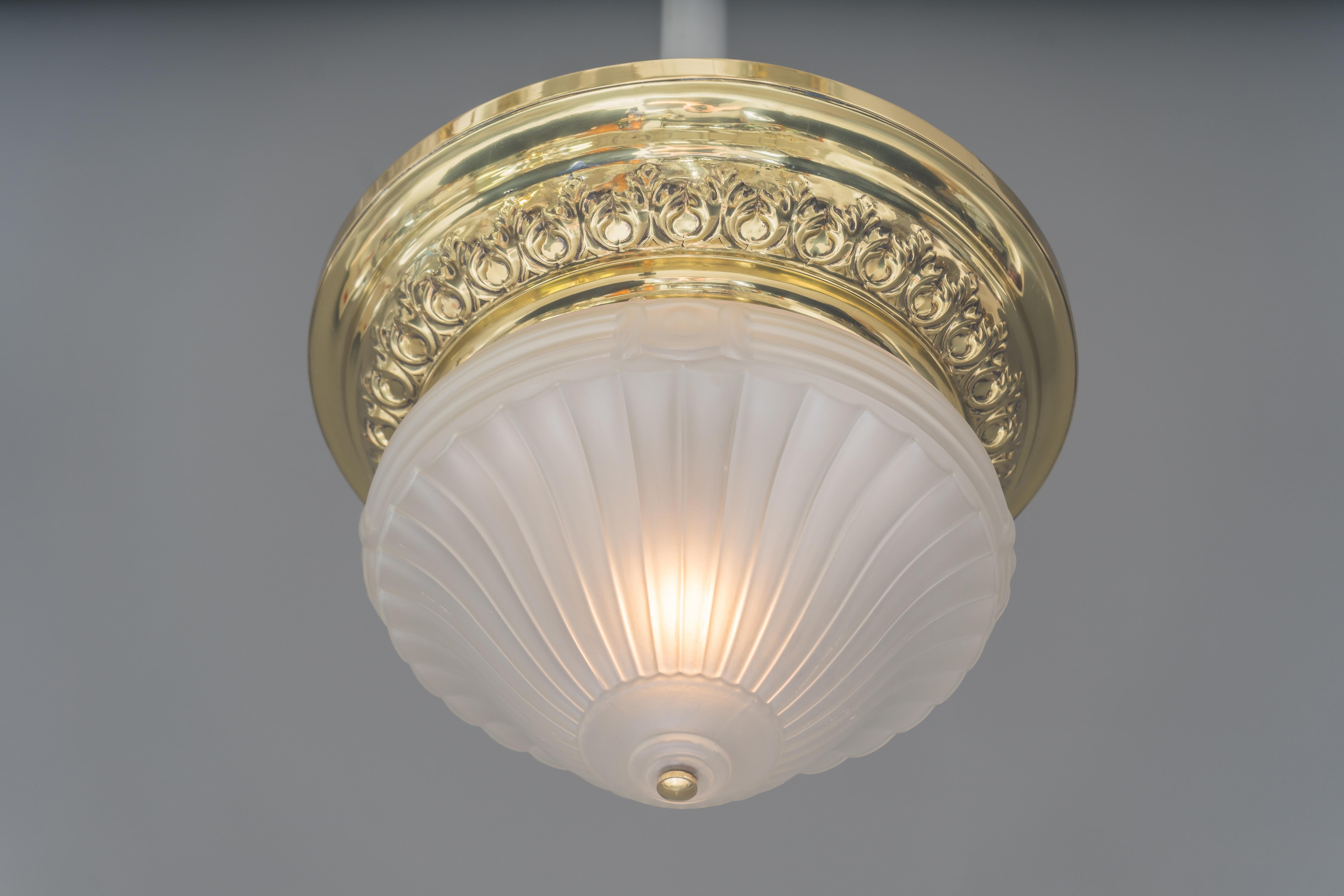 Glass Historistic Ceiling Lamp Vienna, circa 1890s