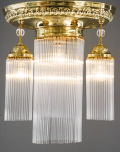 Historistic Ceiling Lamp Vienna Around 1890s with Glass Sticks