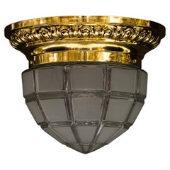 Historistic Ceiling Lamp with Original Glass Shade, Around 1890s