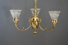 Historistic Chandelier Vienna Around 1890s with Capricorn Heads