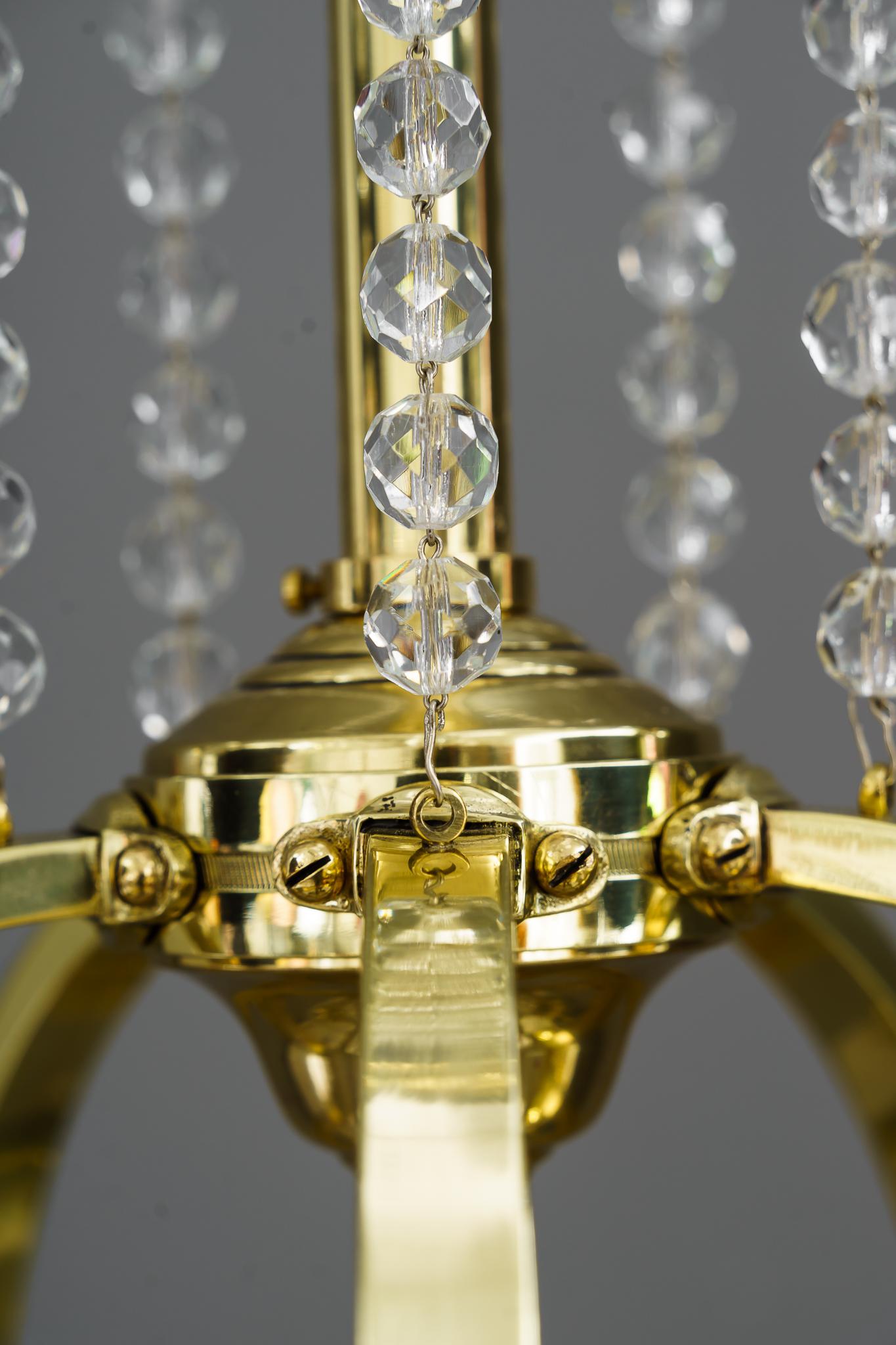 Historistic Chandelier with Original Cut Glass Shades Vienna Around 1890s For Sale 6