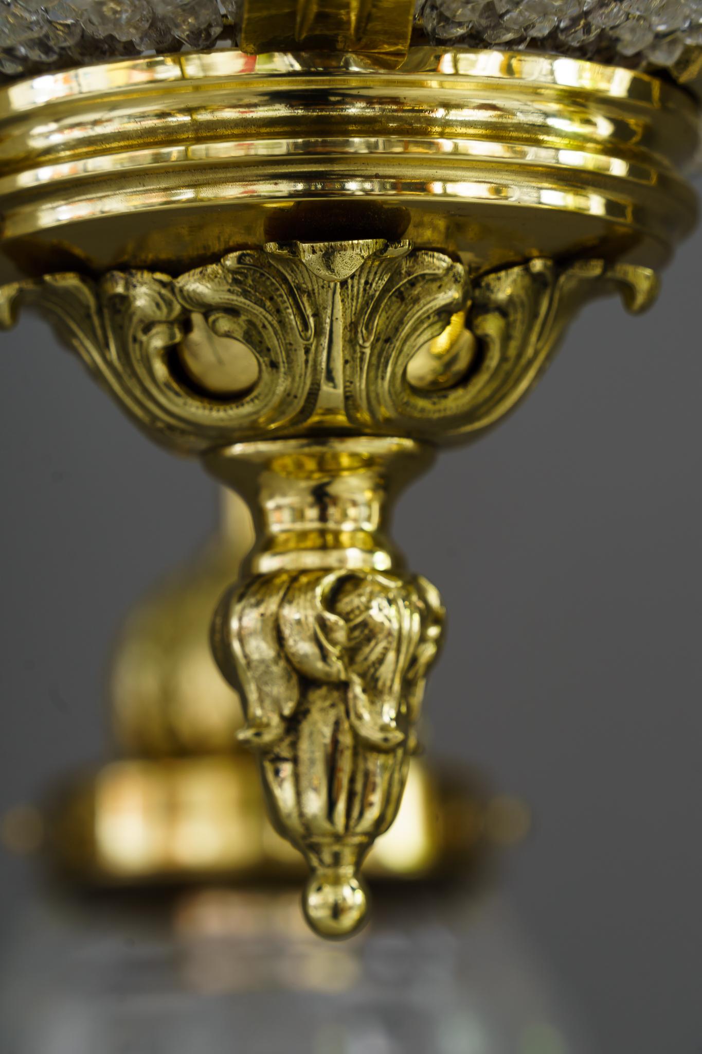 Historistic Chandelier with Original Cut Glass Shades Vienna Around 1890s For Sale 11