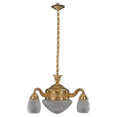 Lustre de style historiciste avec des verres taillés d'origine, Vienne, vers les années 1890