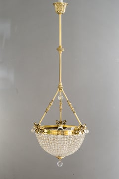 Historistic crystal basket chandelier vienna around 1890s