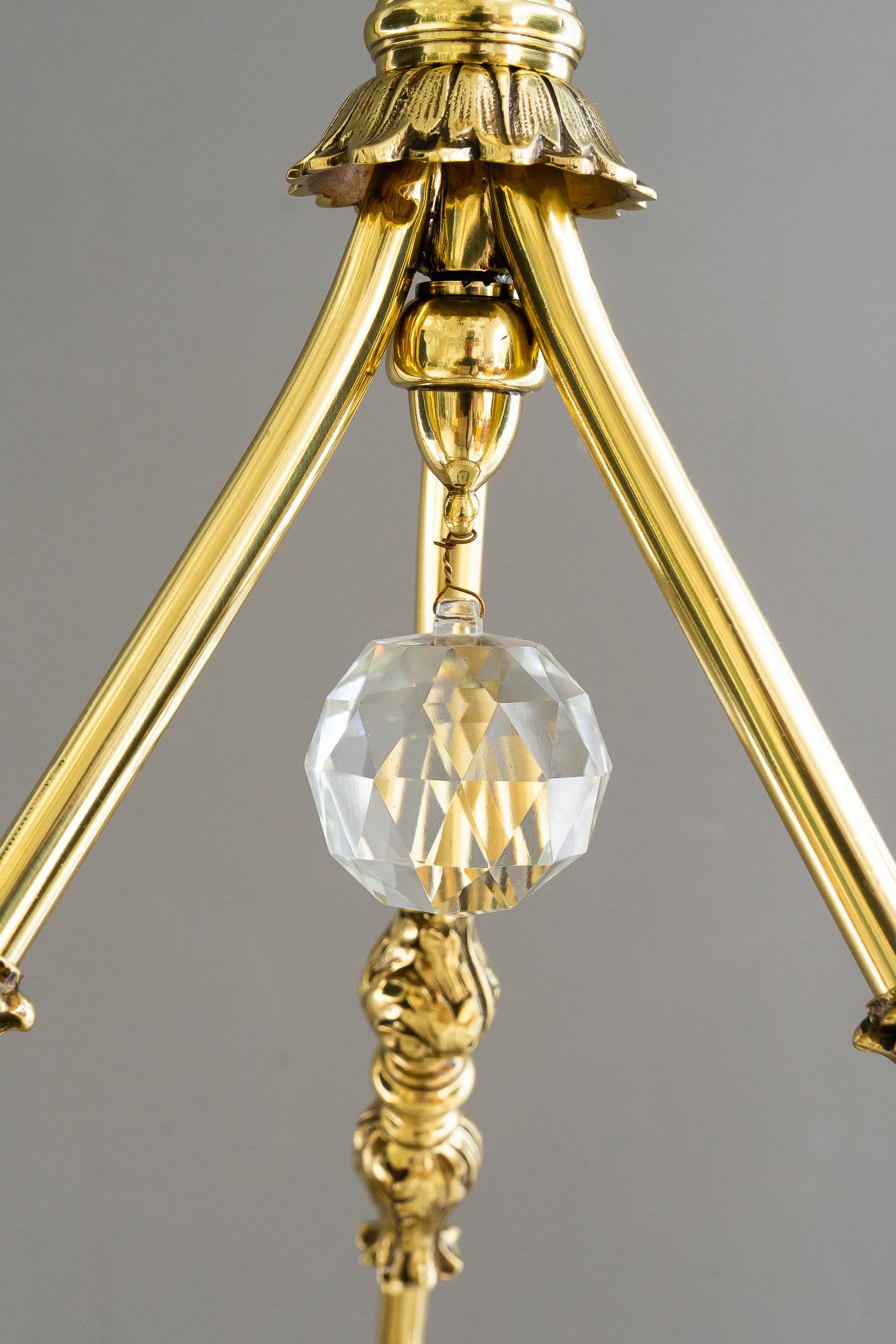 Historistic crystal basket chandelier vienna around 1890s For Sale 1