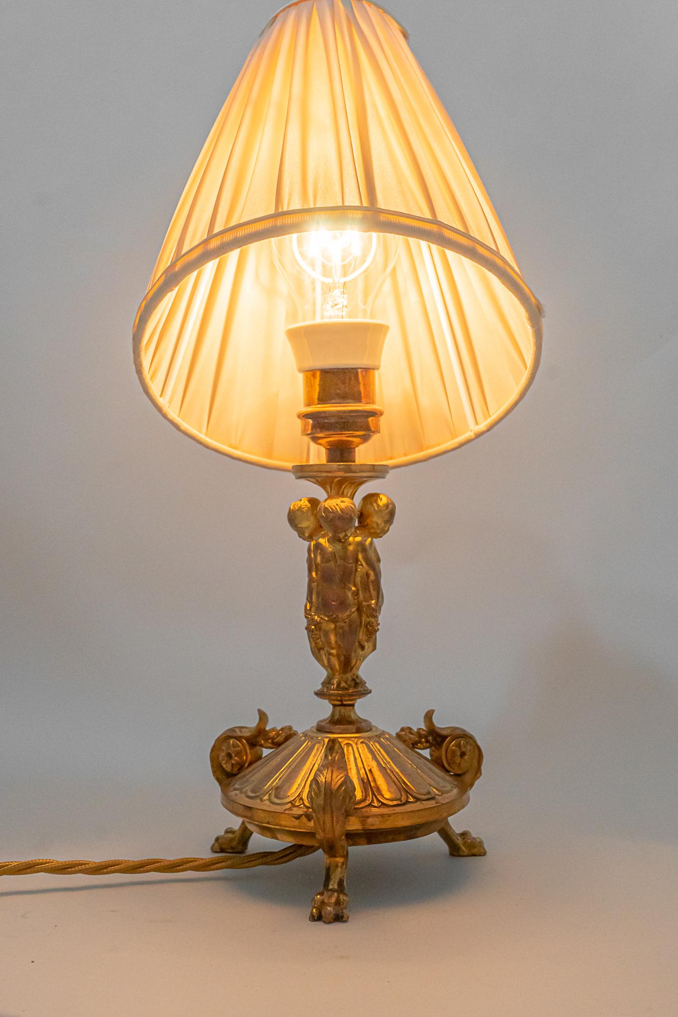 Brass Historistic Table Lamp, Vienna, circa 1890s