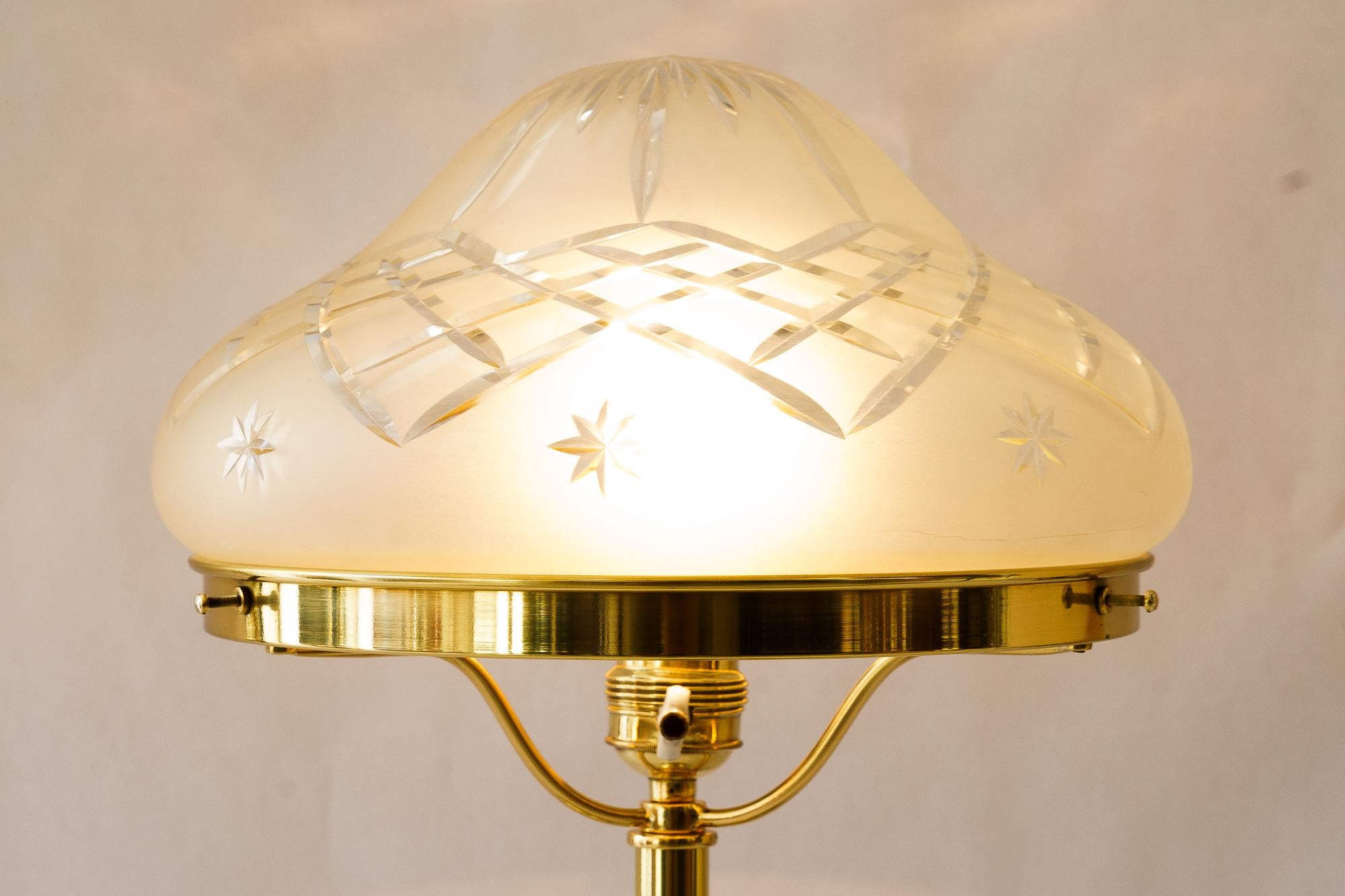 Historistic Table lamp with cut glass shade vienna around 1890s For Sale 8