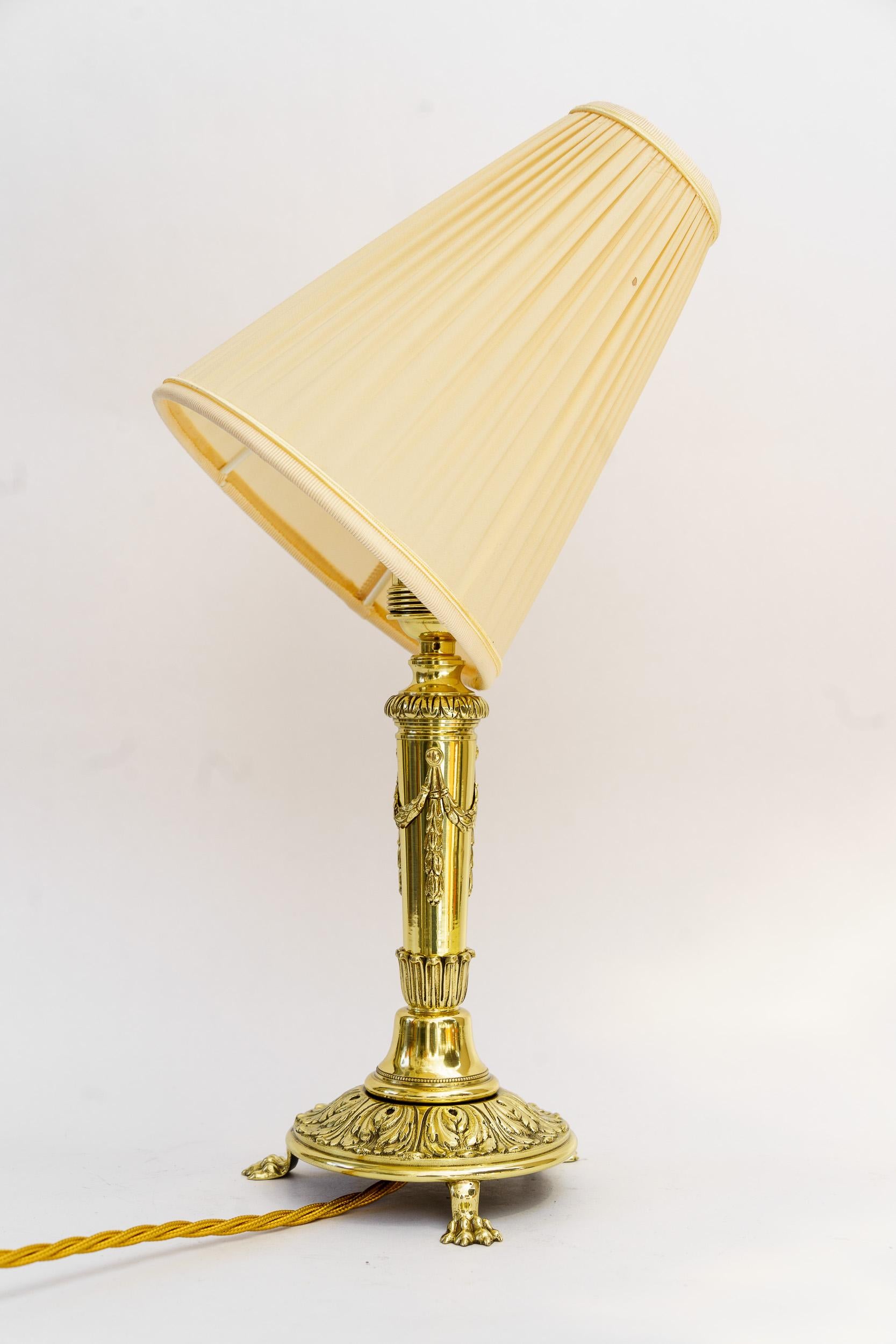 Historistic table lamp with fabric shade vienna around 1890s For Sale 2