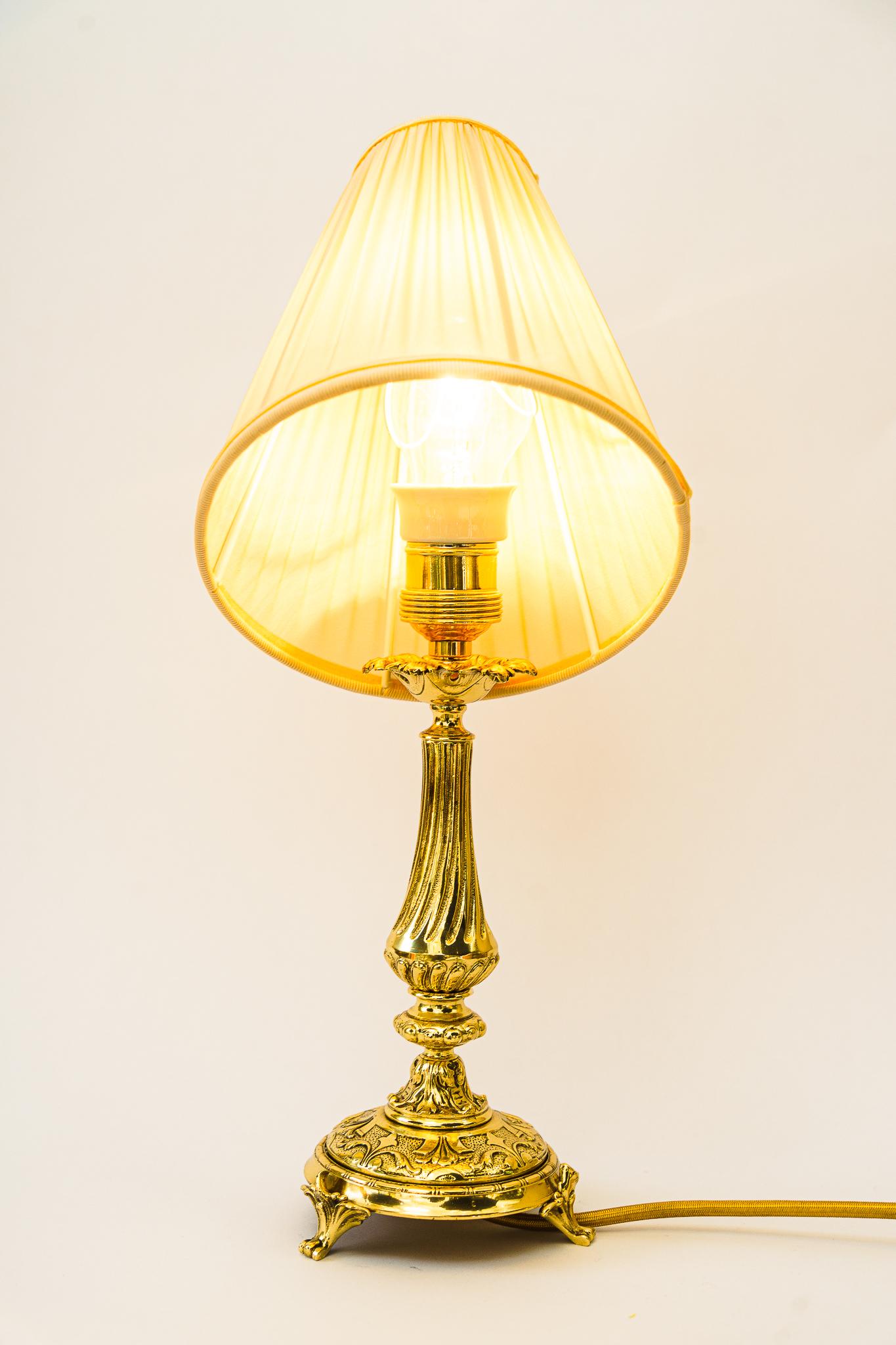 Historistic Table Lamp with Fabric Shade Vienna Around 1890s For Sale 3