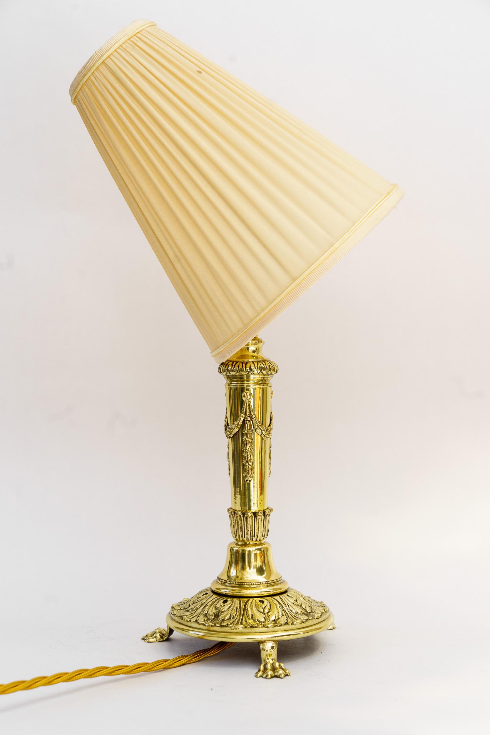 Historistic table lamp with fabric shade vienna around 1890s For Sale 3