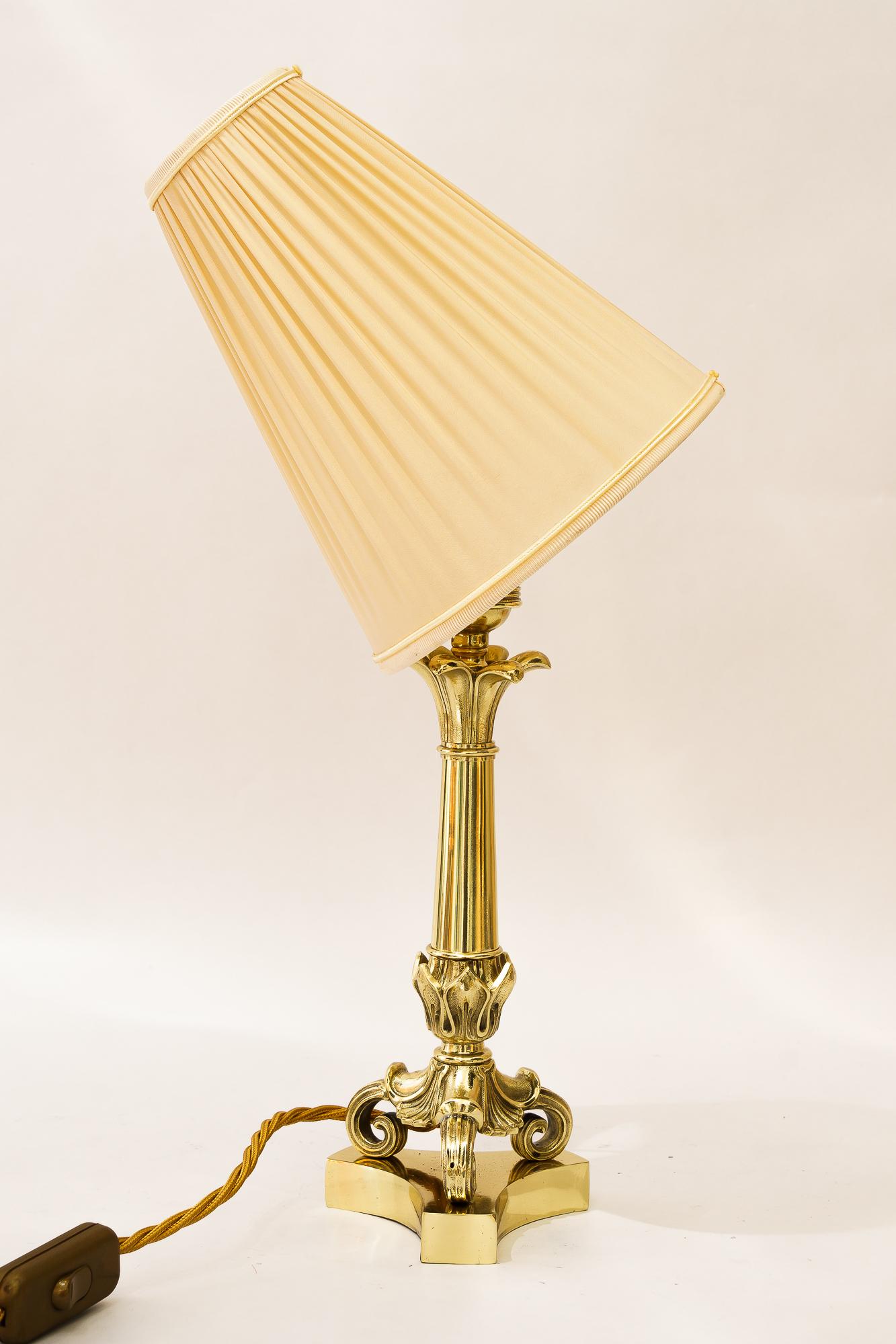 Historistic Table lamp with fabric shade vienna around 1890s For Sale 3