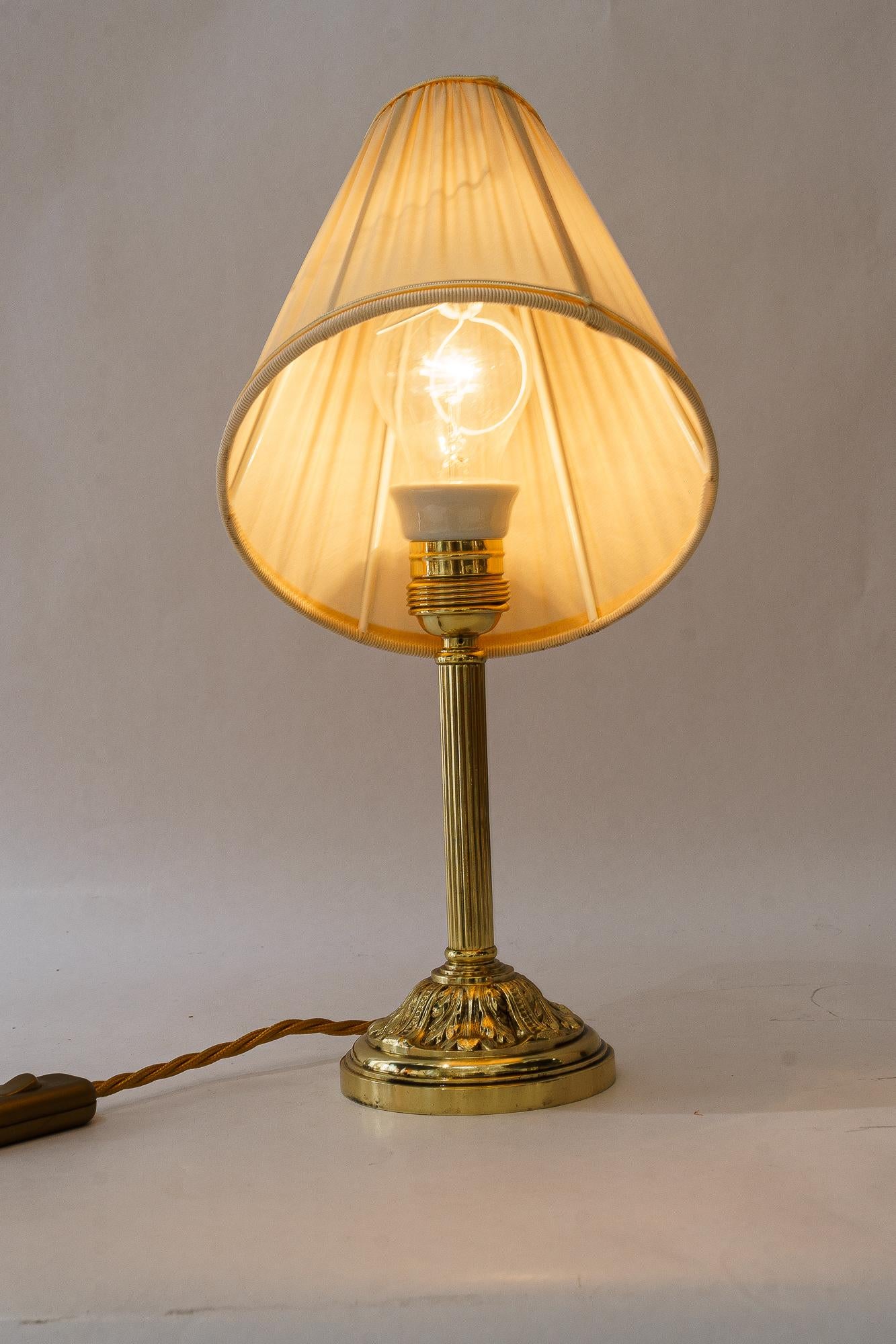 Historistic table lamp with fabric shade vienna around 1890s For Sale 3