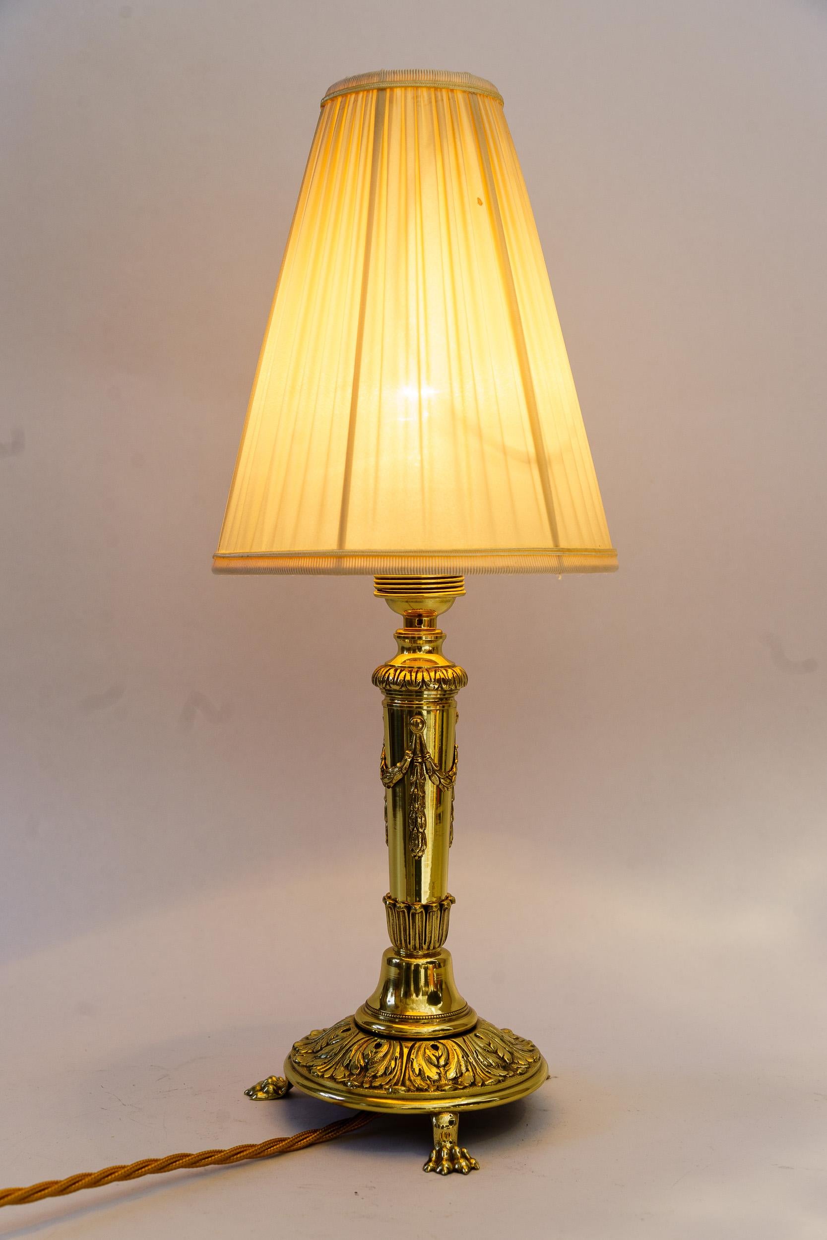 Historistic table lamp with fabric shade vienna around 1890s For Sale 4