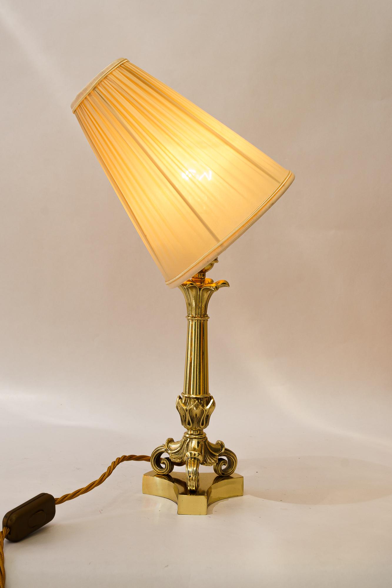 Historistic Table lamp with fabric shade vienna around 1890s For Sale 4