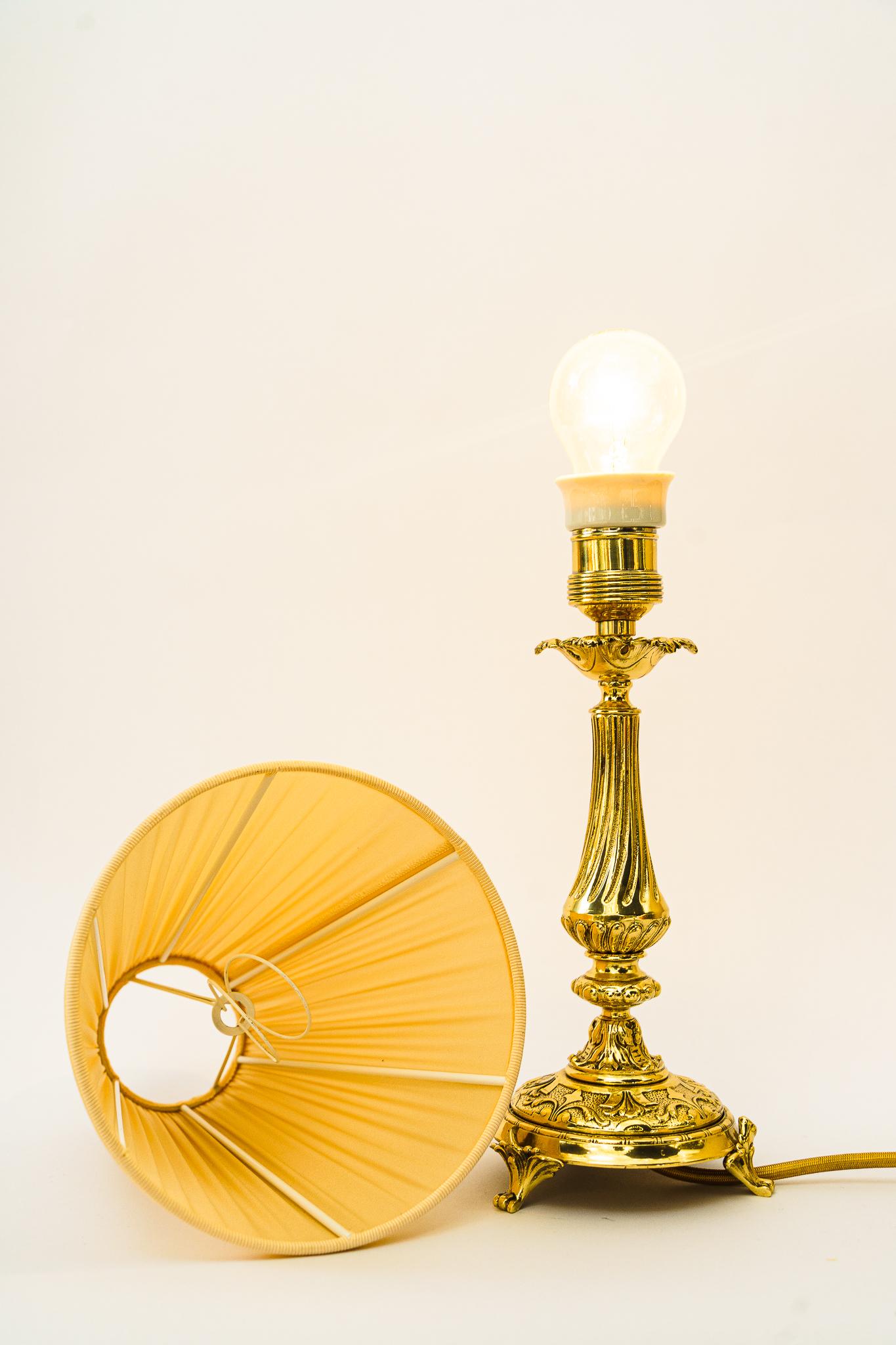 Historistic Table Lamp with Fabric Shade Vienna Around 1890s For Sale 5