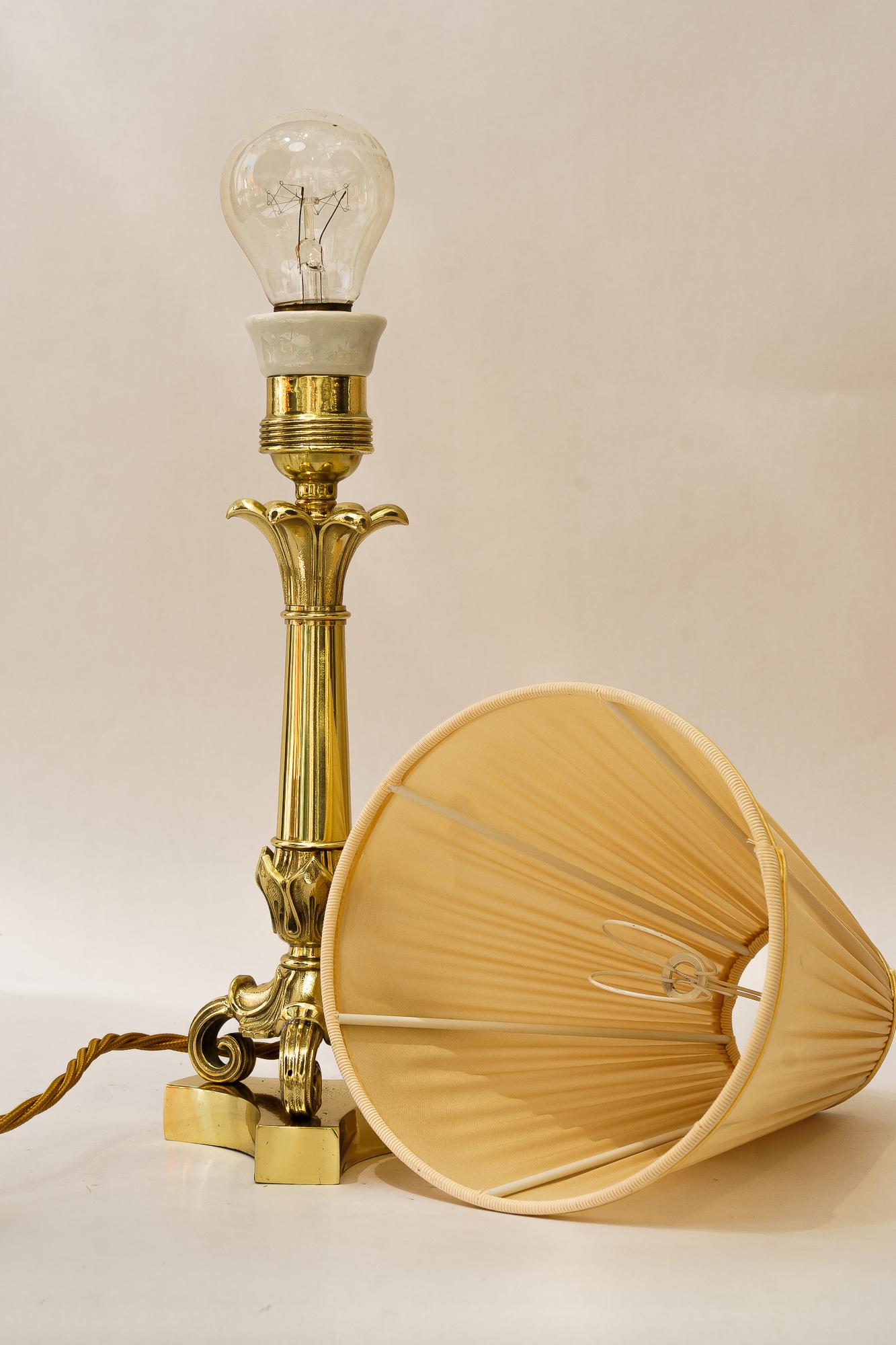 Historistic Table lamp with fabric shade vienna around 1890s For Sale 5