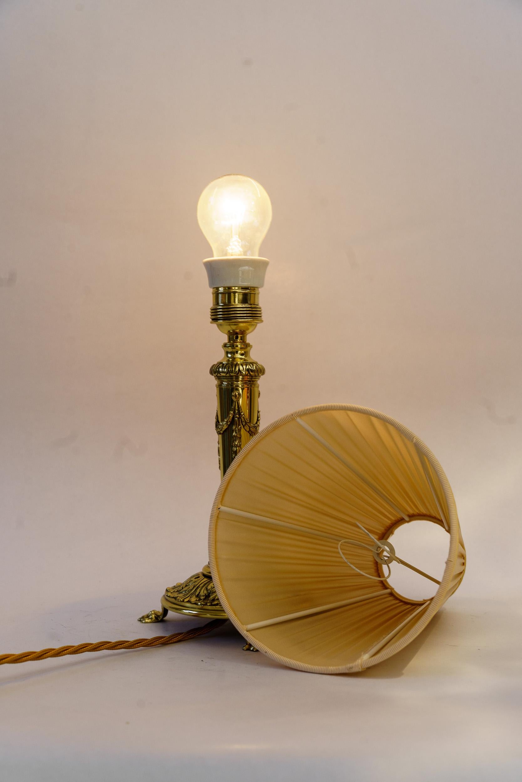 Historistic table lamp with fabric shade vienna around 1890s For Sale 8