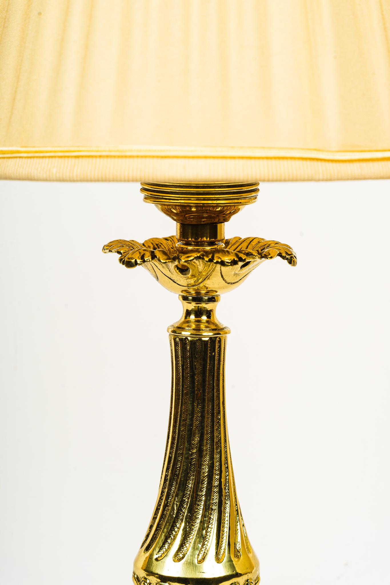 Neoclassical Historistic Table Lamp with Fabric Shade Vienna Around 1890s For Sale