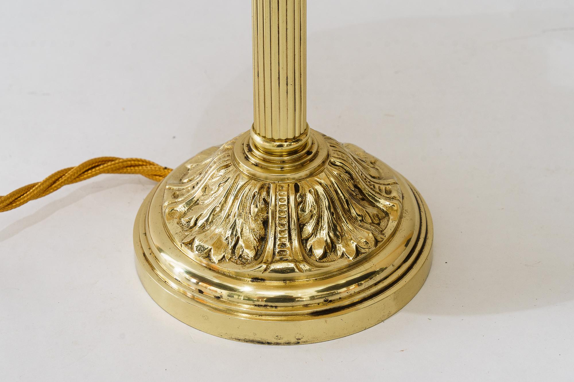 Neoclassical Historistic table lamp with fabric shade vienna around 1890s For Sale