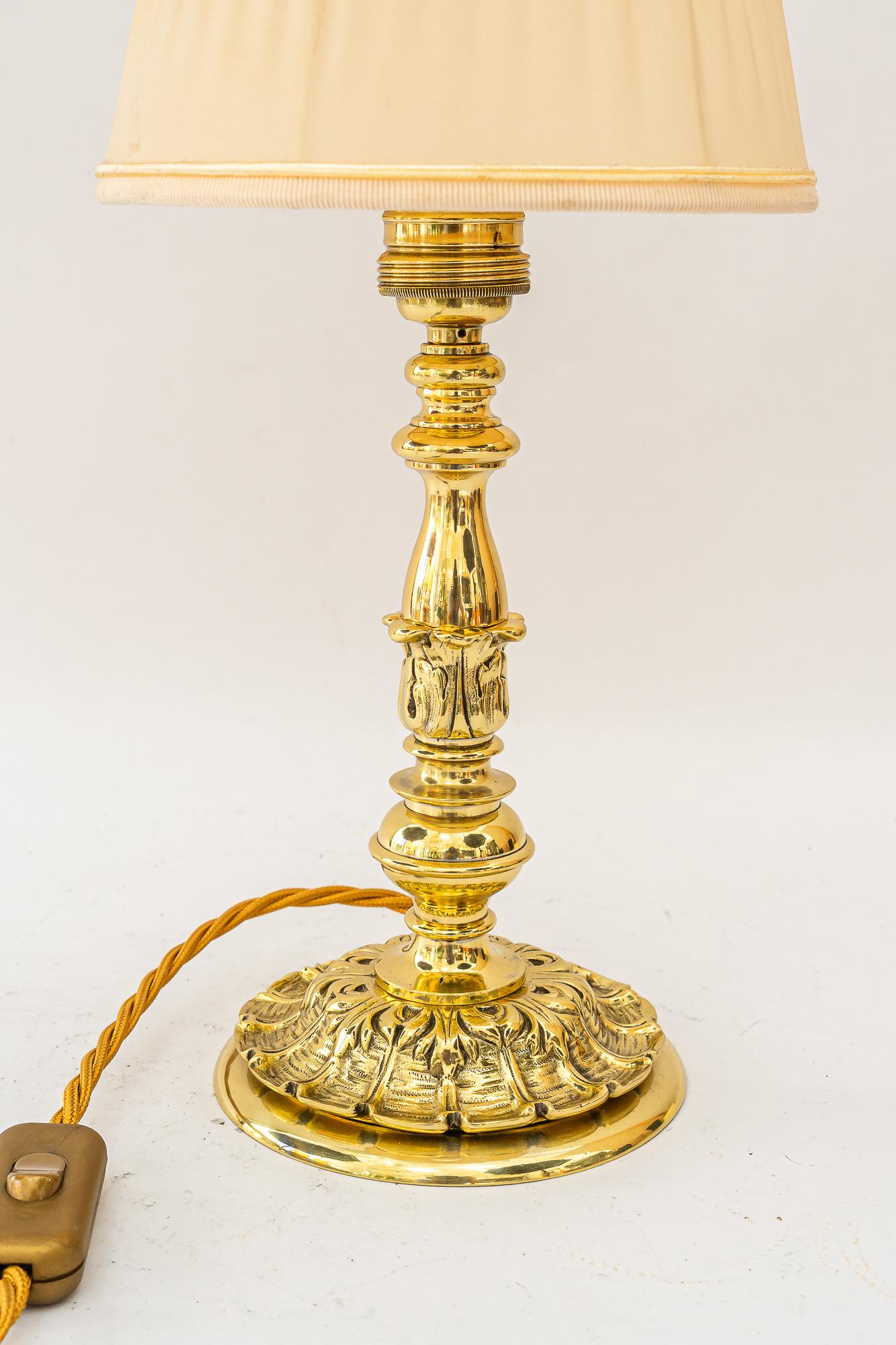 Historistic Table lamp with fabric shade vienna around 1890s (Neoklassisch) im Angebot