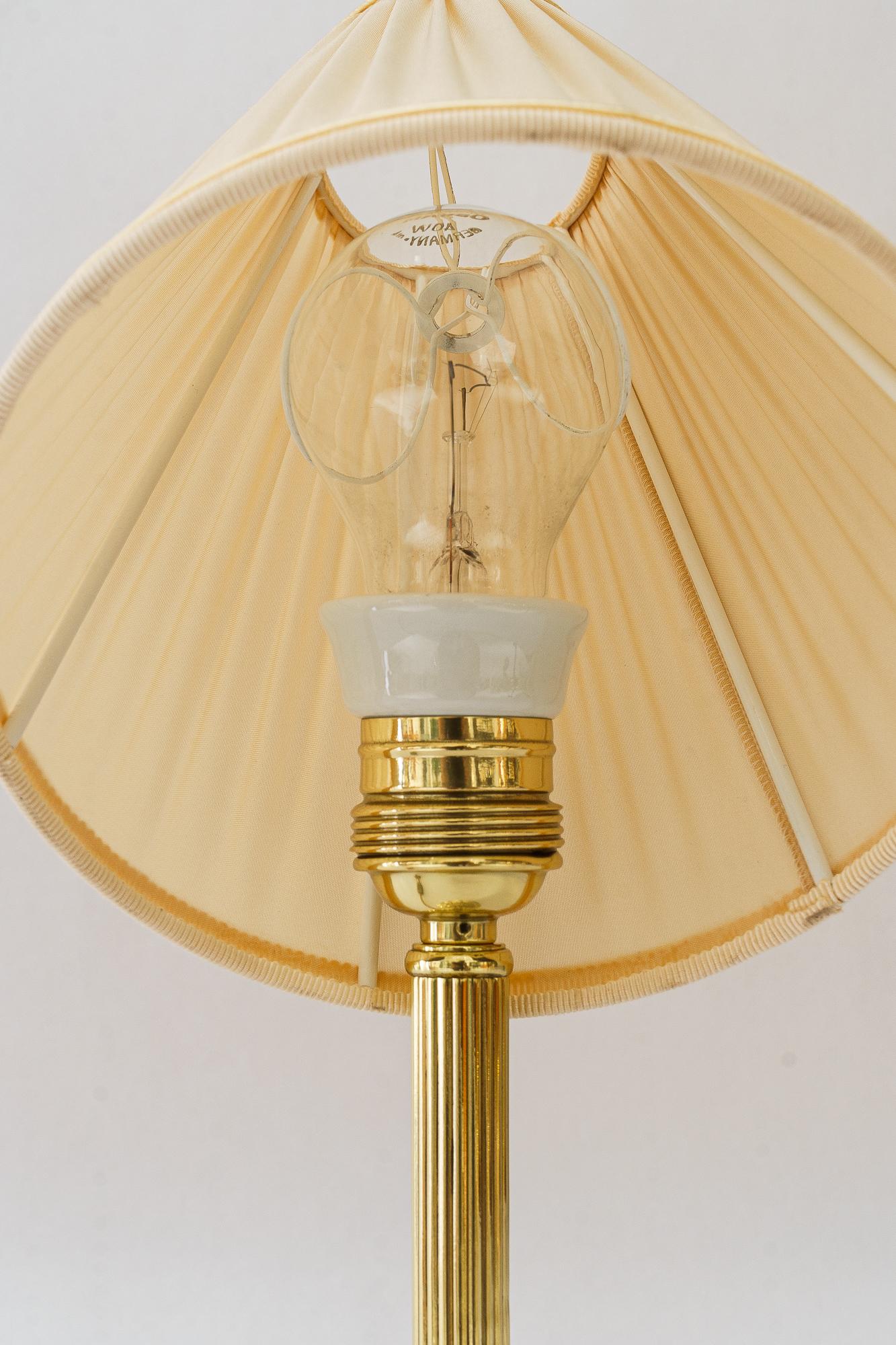 Historistic table lamp with fabric shade vienna around 1890s In Good Condition For Sale In Wien, AT