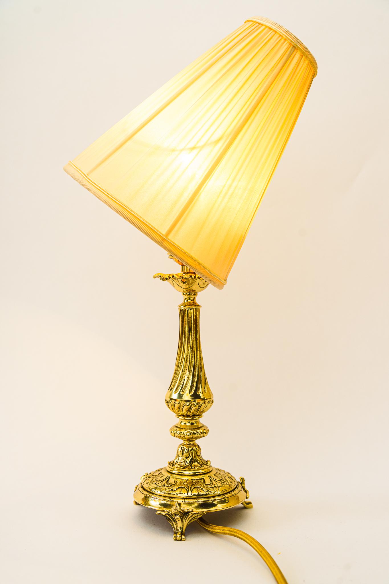 Historistic Table Lamp with Fabric Shade Vienna Around 1890s For Sale 1