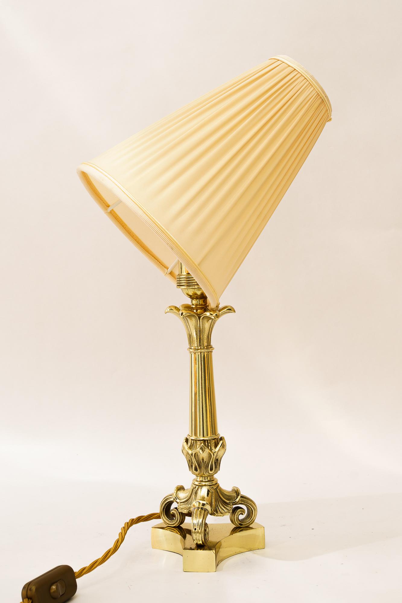 Historistic Table lamp with fabric shade vienna around 1890s For Sale 1