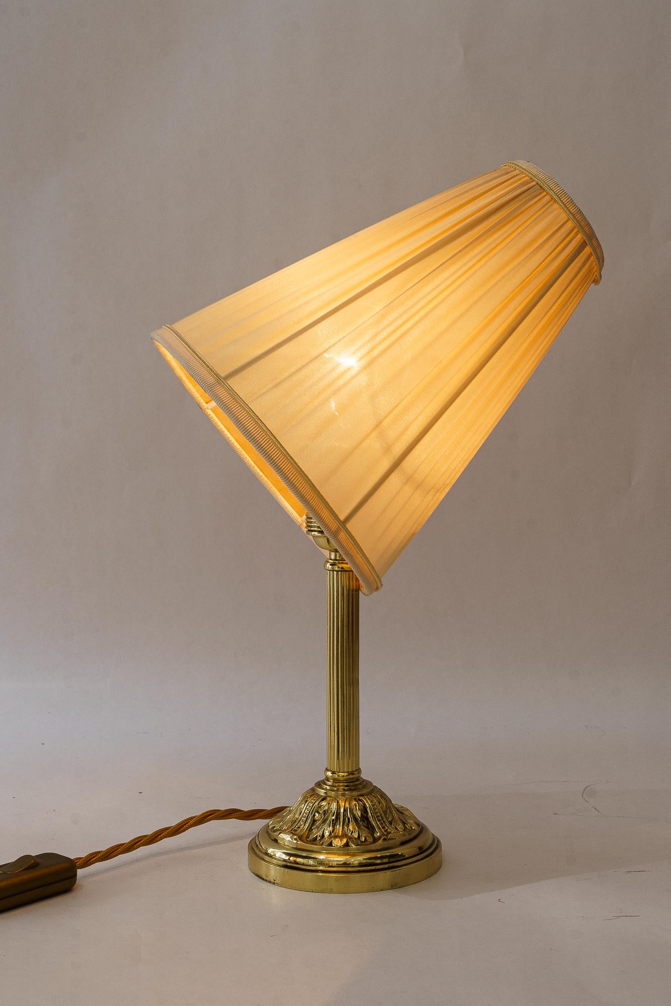 Historistic table lamp with fabric shade vienna around 1890s For Sale 1