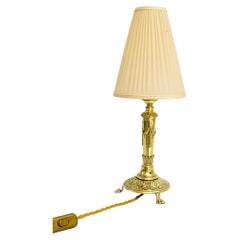 Historistic table lamp with fabric shade vienna around 1890s