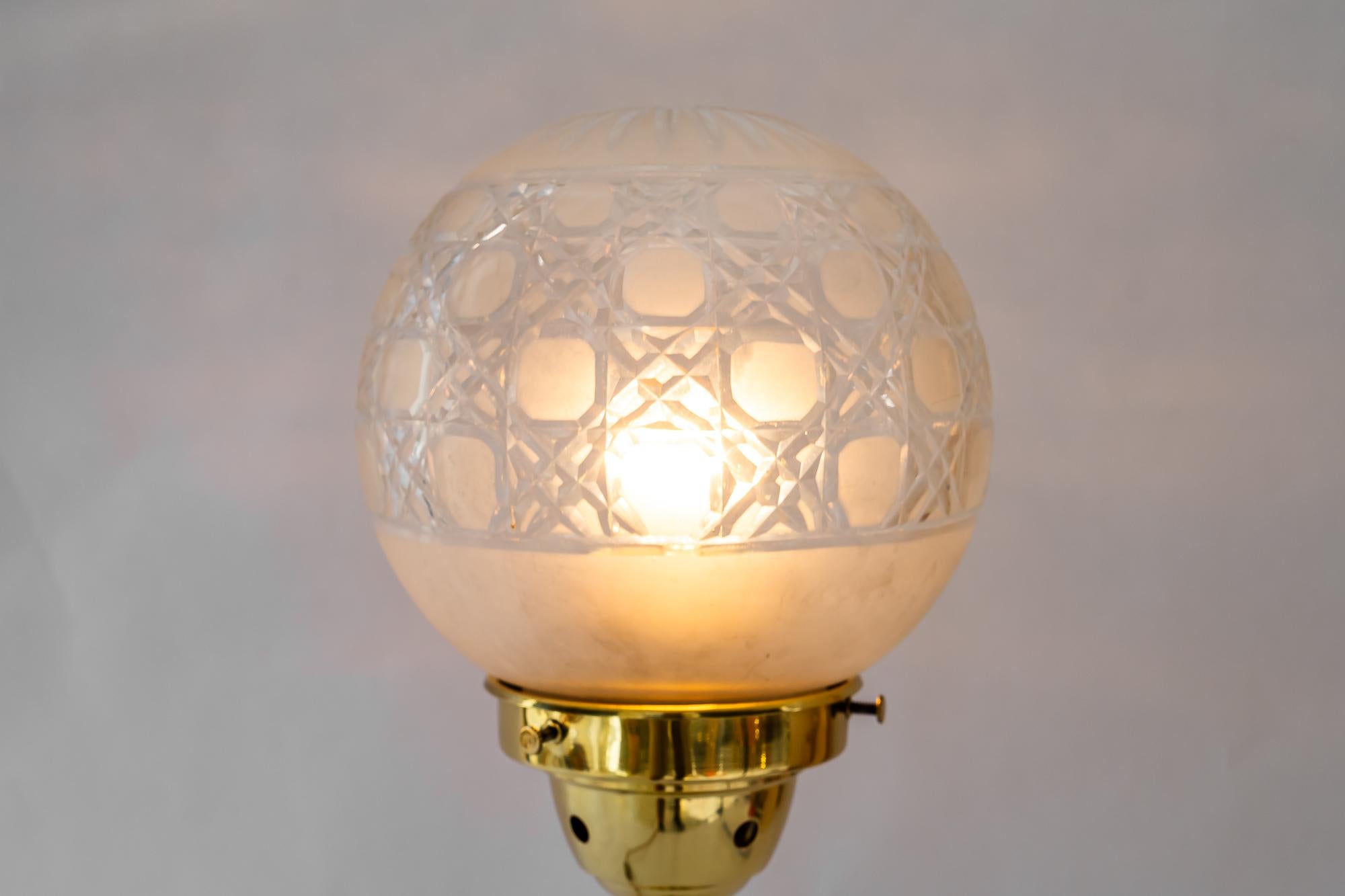 Historistic table lamp with original cut glass shade vienna around 1890s For Sale 6