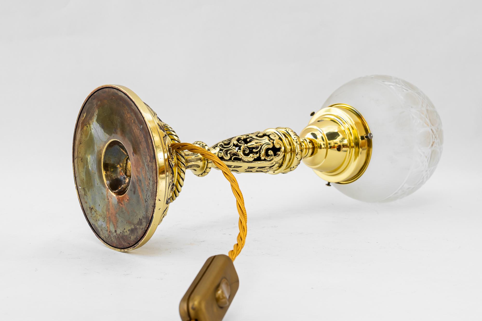 Historistic table lamp with original cut glass shade vienna around 1890s For Sale 8