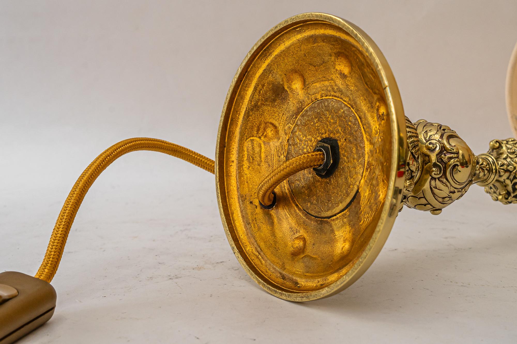 Historistic table lamp with original cut glass shade vienna around 1890s im Angebot 9