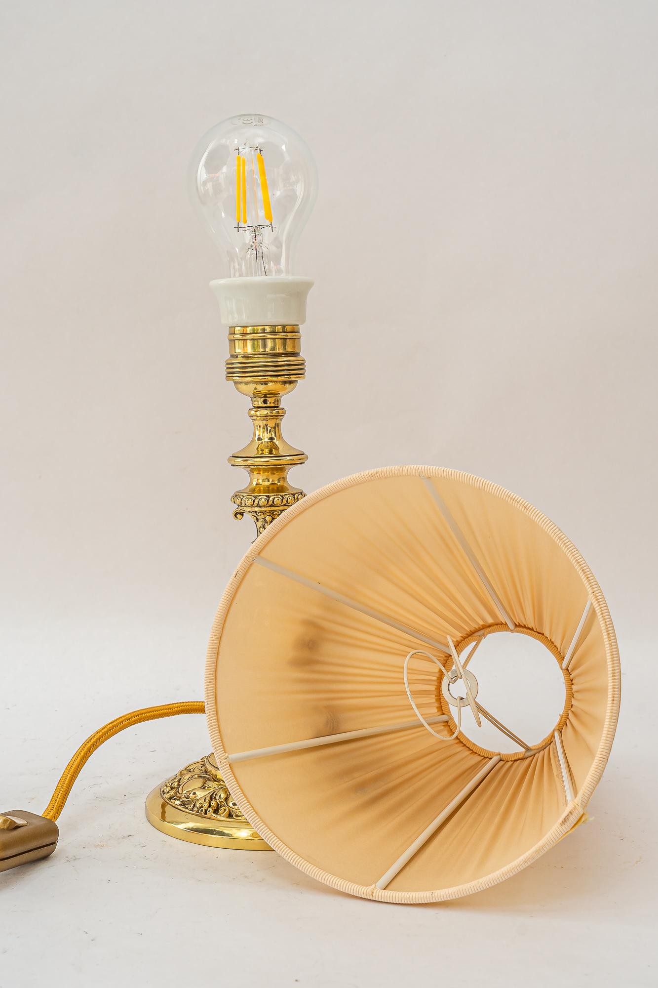 Historistic table lamp with original cut glass shade vienna around 1890s im Angebot 1