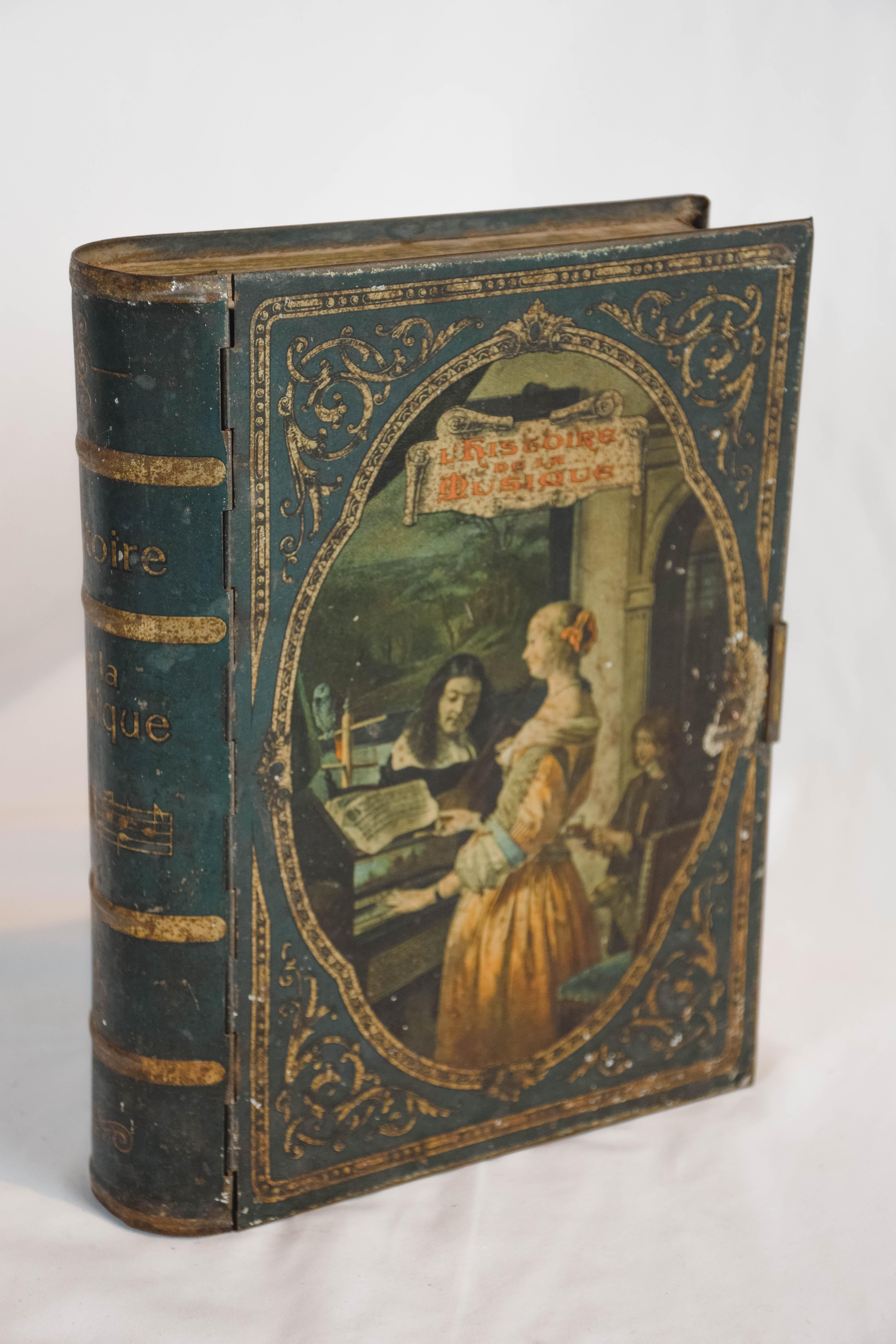 The History De La Musique metal box was found at an antiques fair in the south of France. It would make a whimsical addition to your bookcase. You could even hide a small treasure inside!