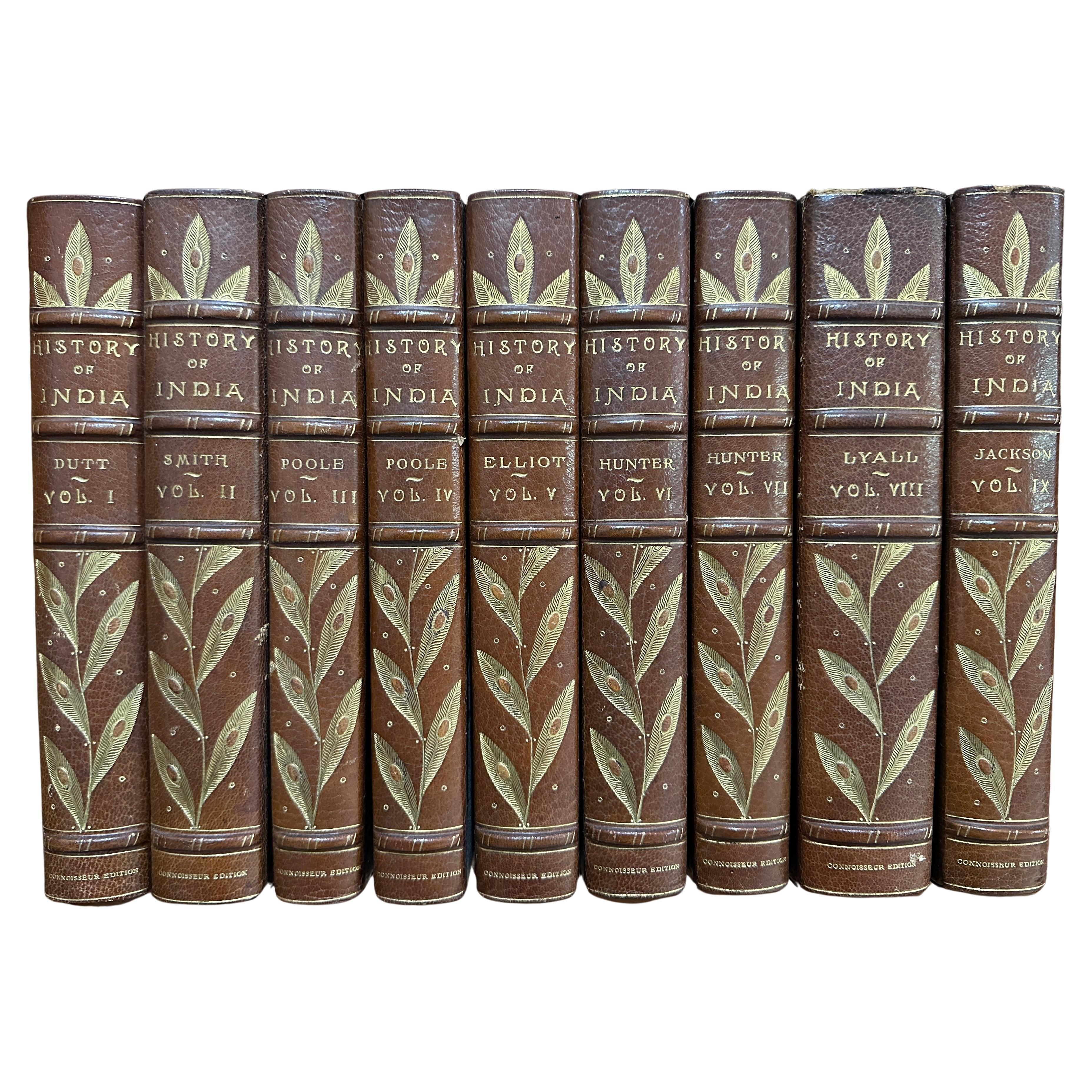 Storia dell'India, a cura di A.V.Williams Jackson (9 volumi rilegati in pelle)