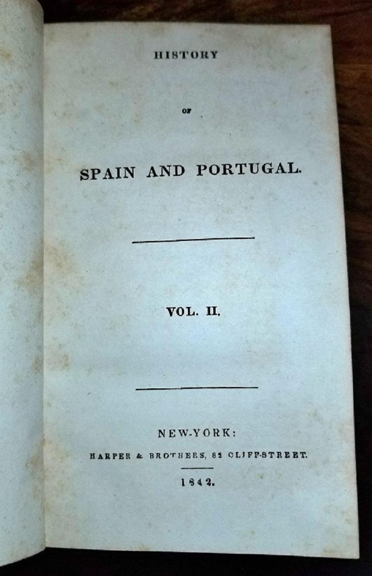 History of Spain & Portugal by Harper & Bros 1842 in 4 Volumes 2