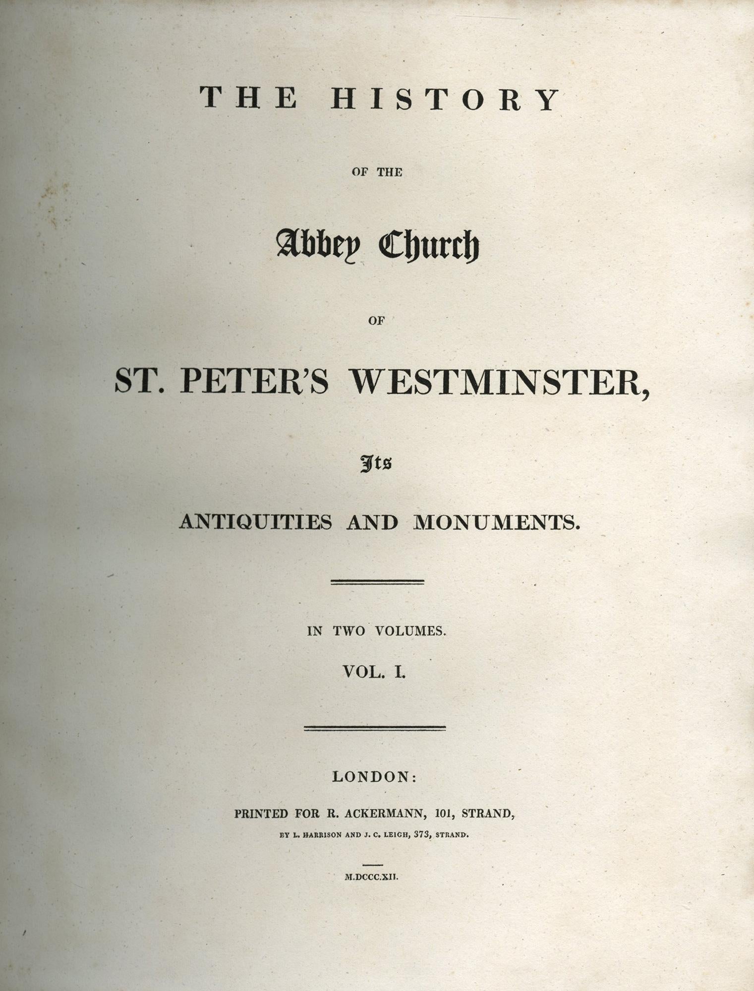 Pelle Storia della chiesa abbaziale di San Pietro a Westminster di R. Ackermann & W. Combe in vendita