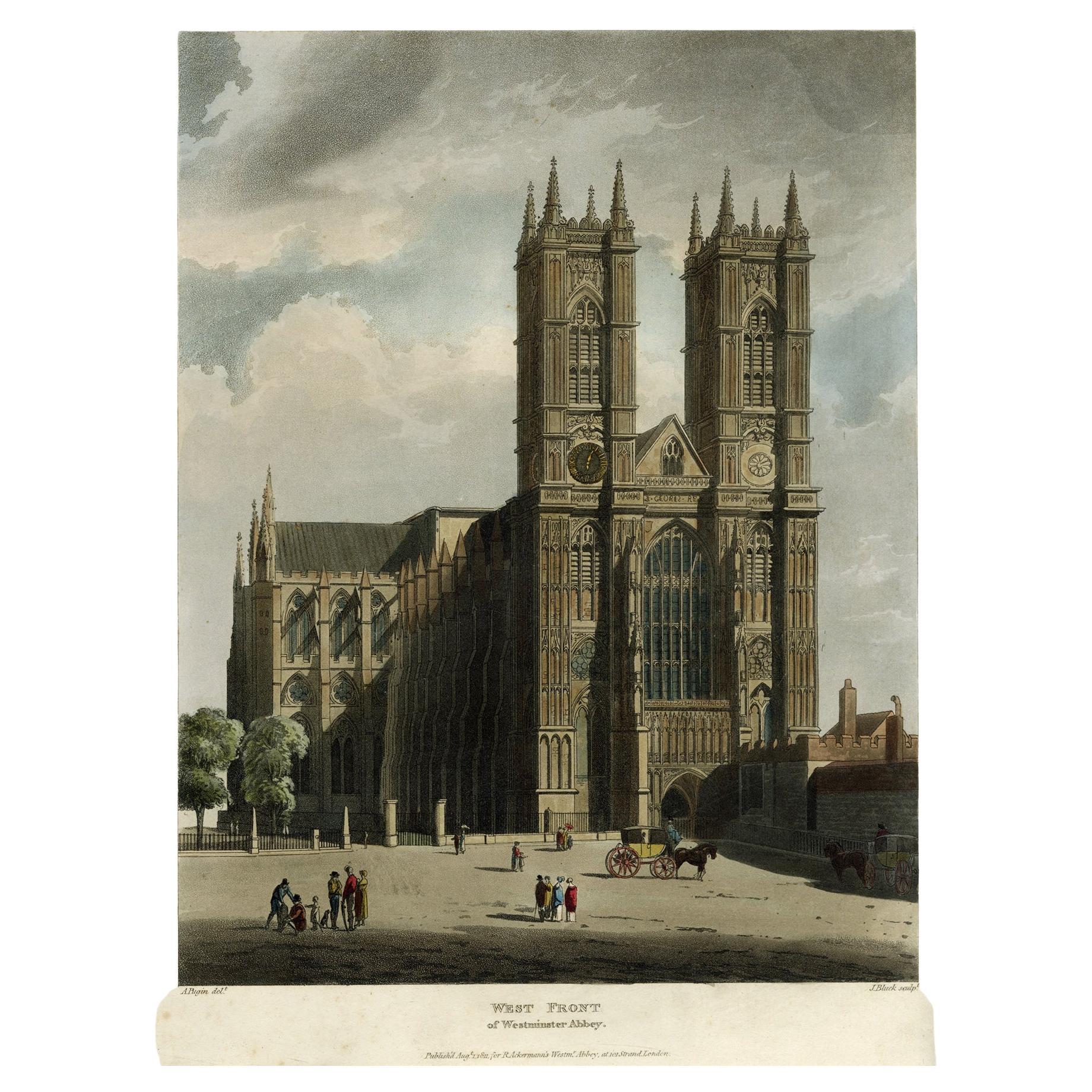 Historique de l'église de l'abbaye de St. Peter's Westminster par R. Ackermann & W.Combe