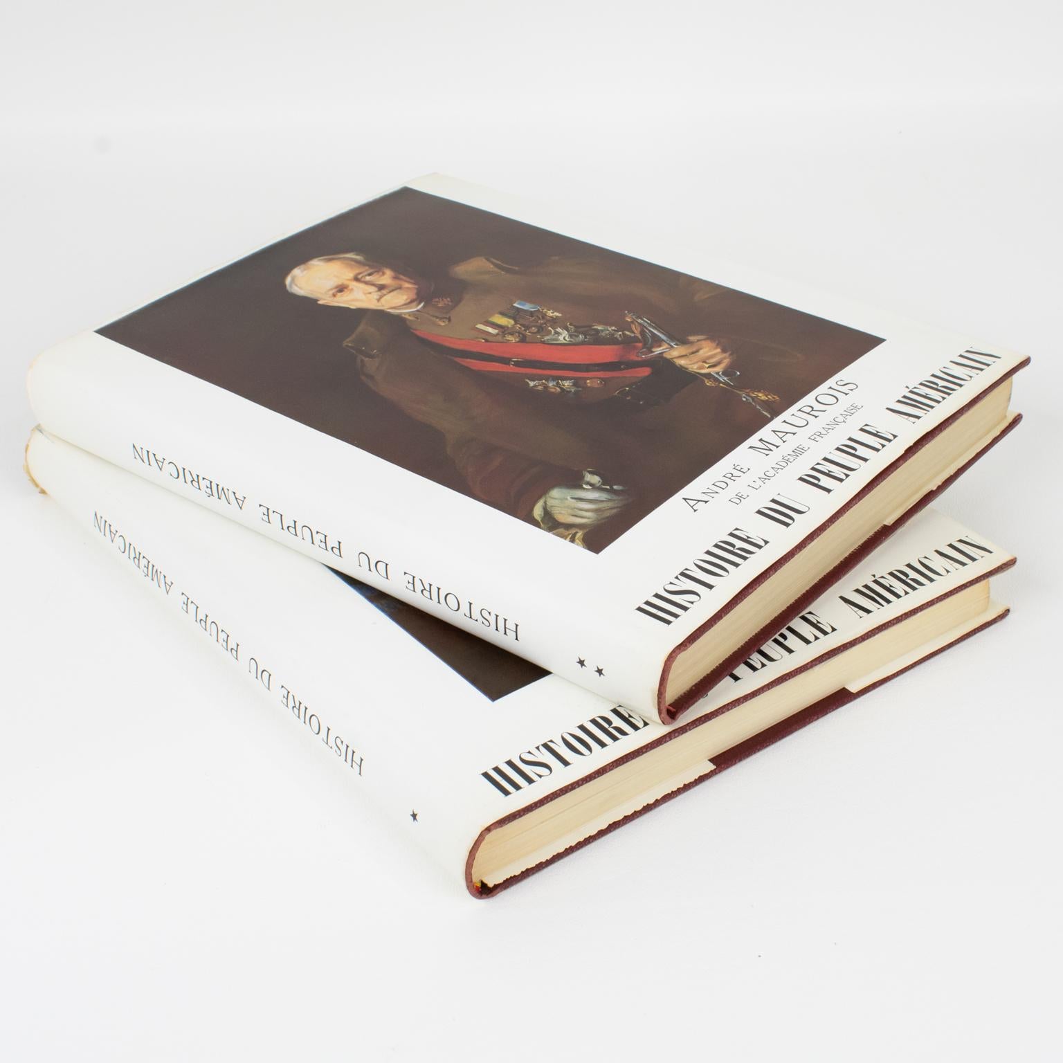 History of The American People, French Book in 2 Volumes by André Maurois, 1955 In Good Condition For Sale In Atlanta, GA