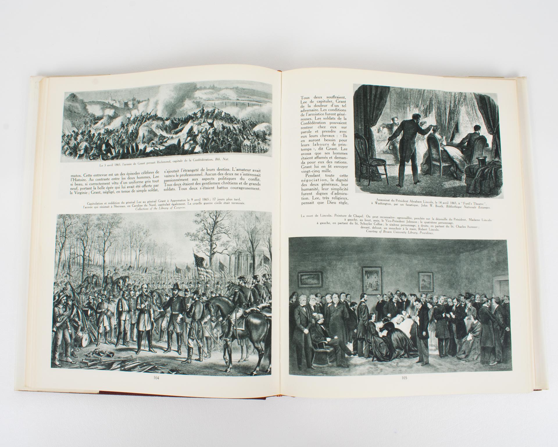 Mid-20th Century History of The American People, French Book in 2 Volumes by André Maurois, 1955 For Sale