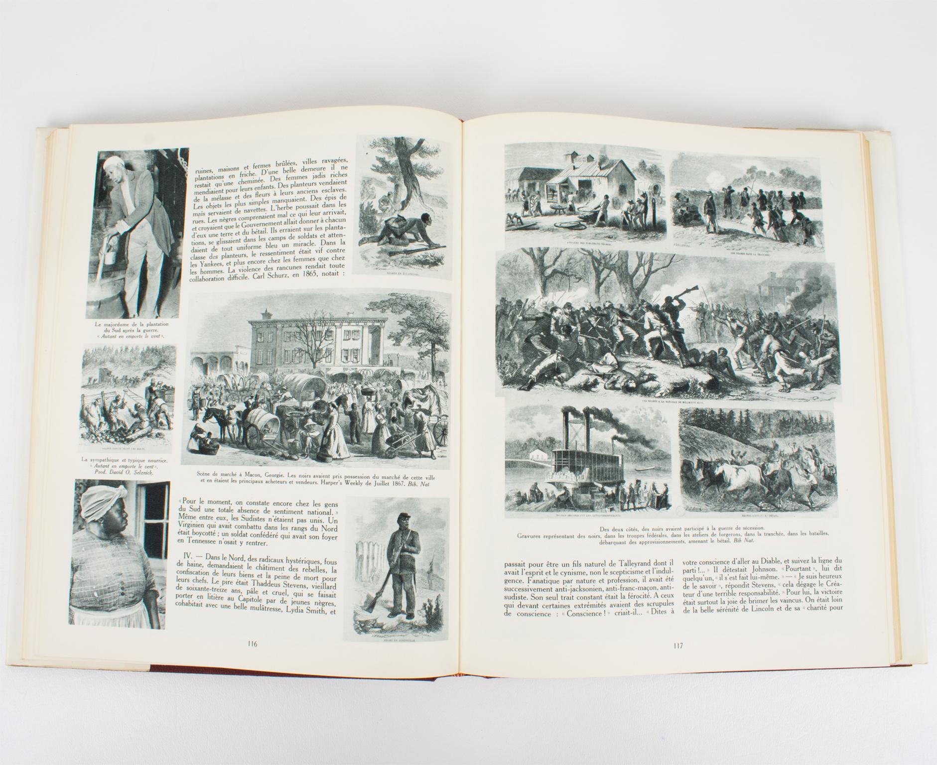 Paper History of The American People, French Book in 2 Volumes by André Maurois, 1955 For Sale