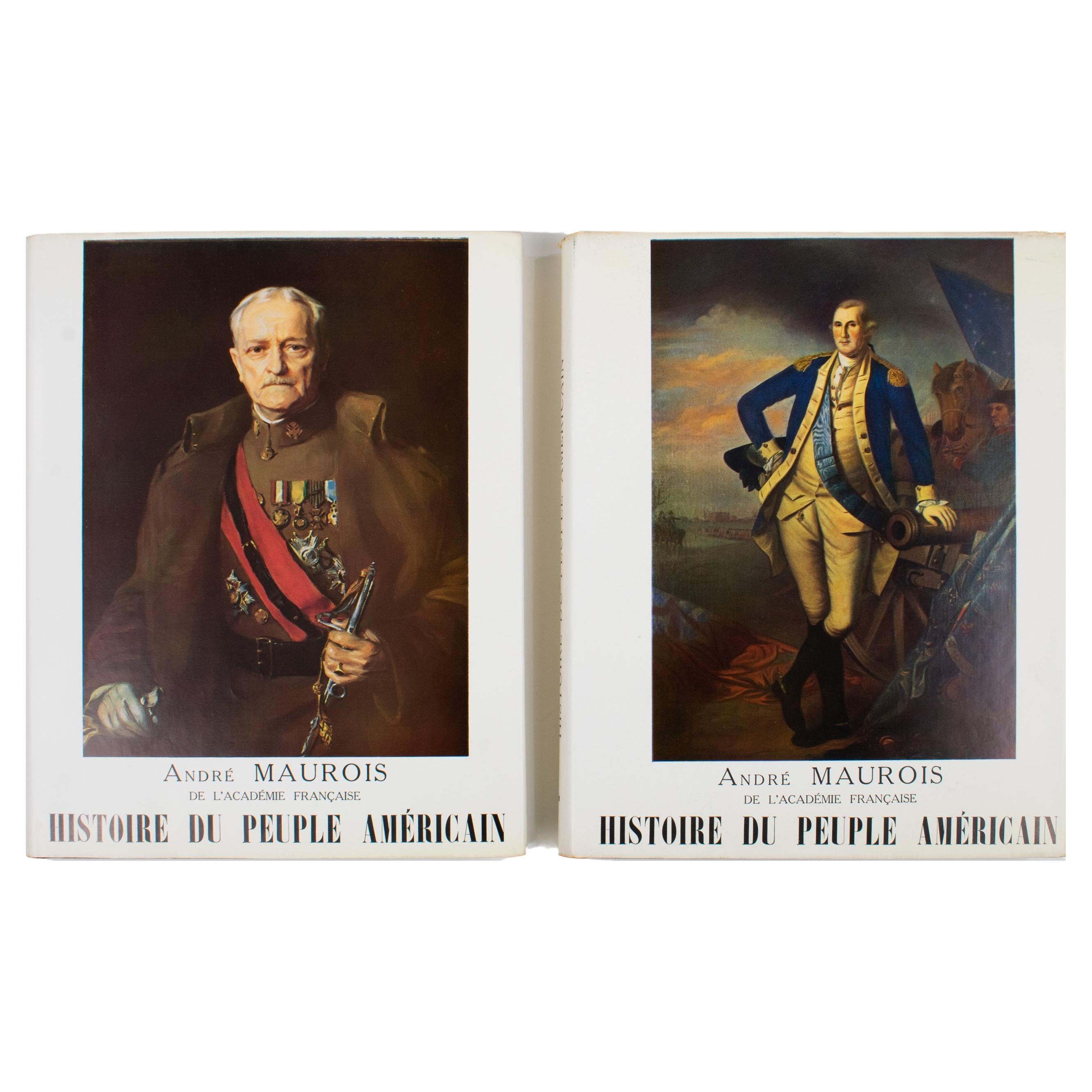 Histoire du peuple américain, livre français en 2 volumes par André Maurois, 1955