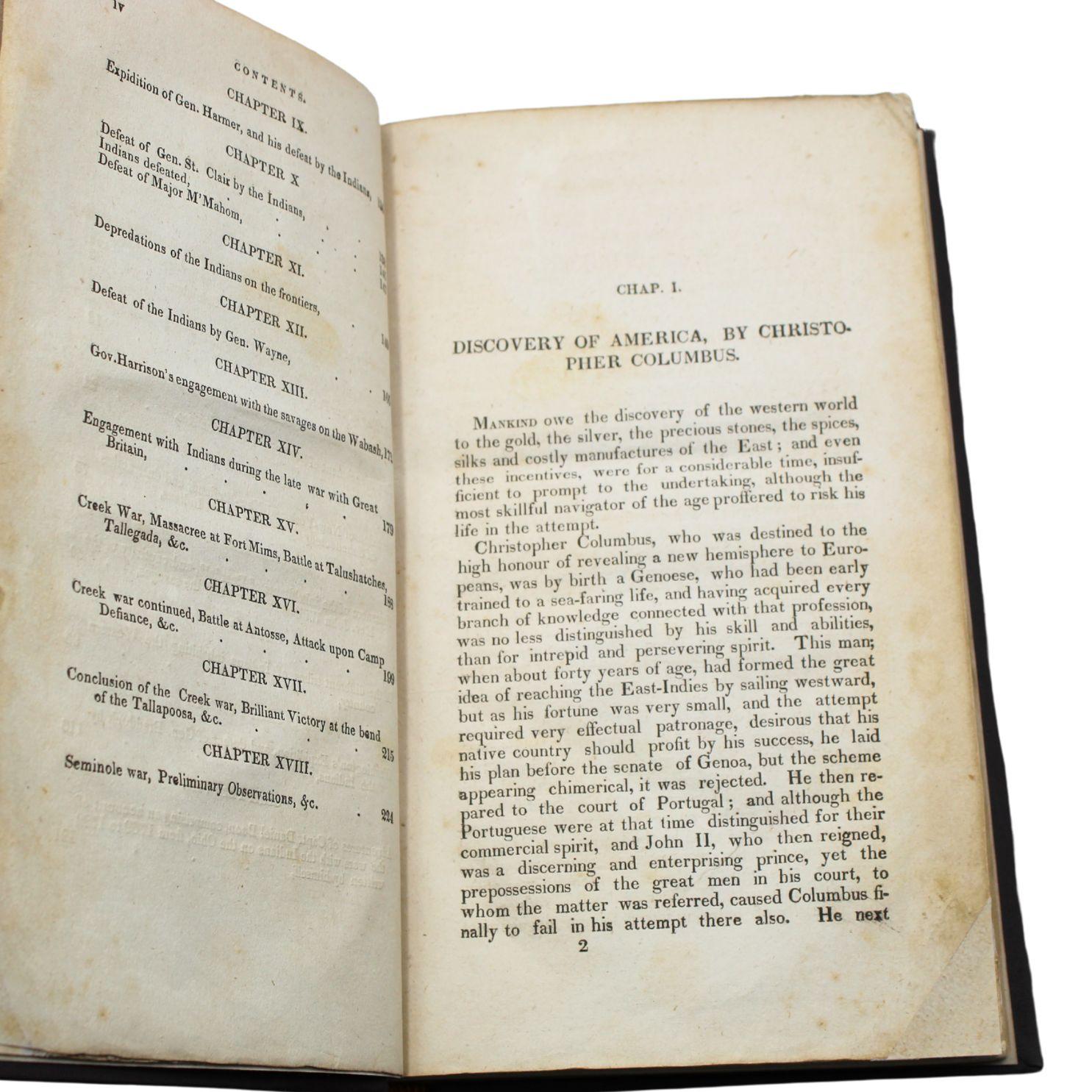 Metà XIX secolo Storia della scoperta dell'America di Henry Trumbull, 1832 in vendita