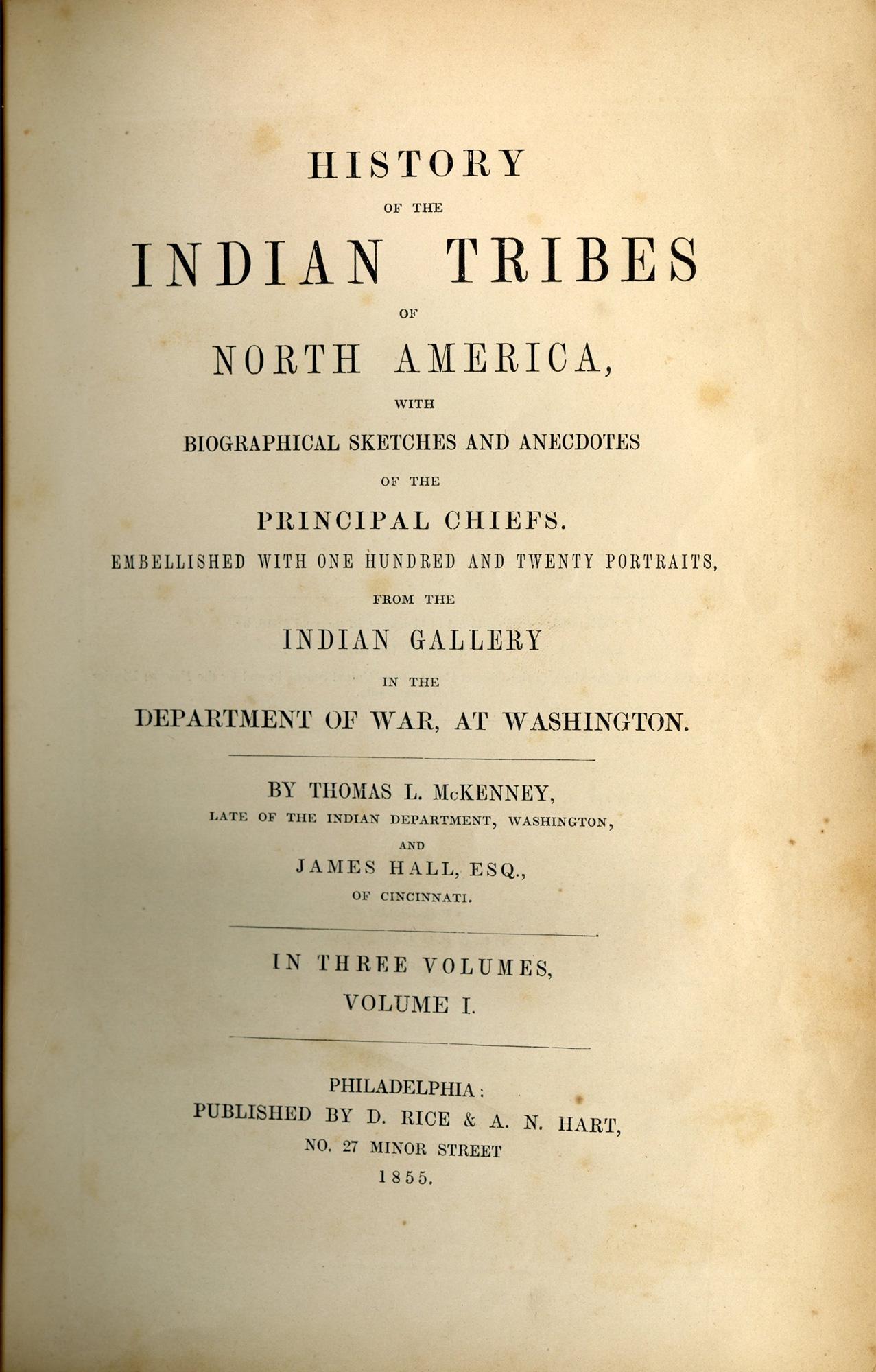 McKenney, Thomas L. (1785-1859) und James Hall (1793-1868)
Geschichte der Indianerstämme Nordamerikas; mit biographischen Skizzen und Anekdoten der wichtigsten Häuptlinge, geschmückt mit einhundertzwanzig Porträts aus der Indianergalerie des