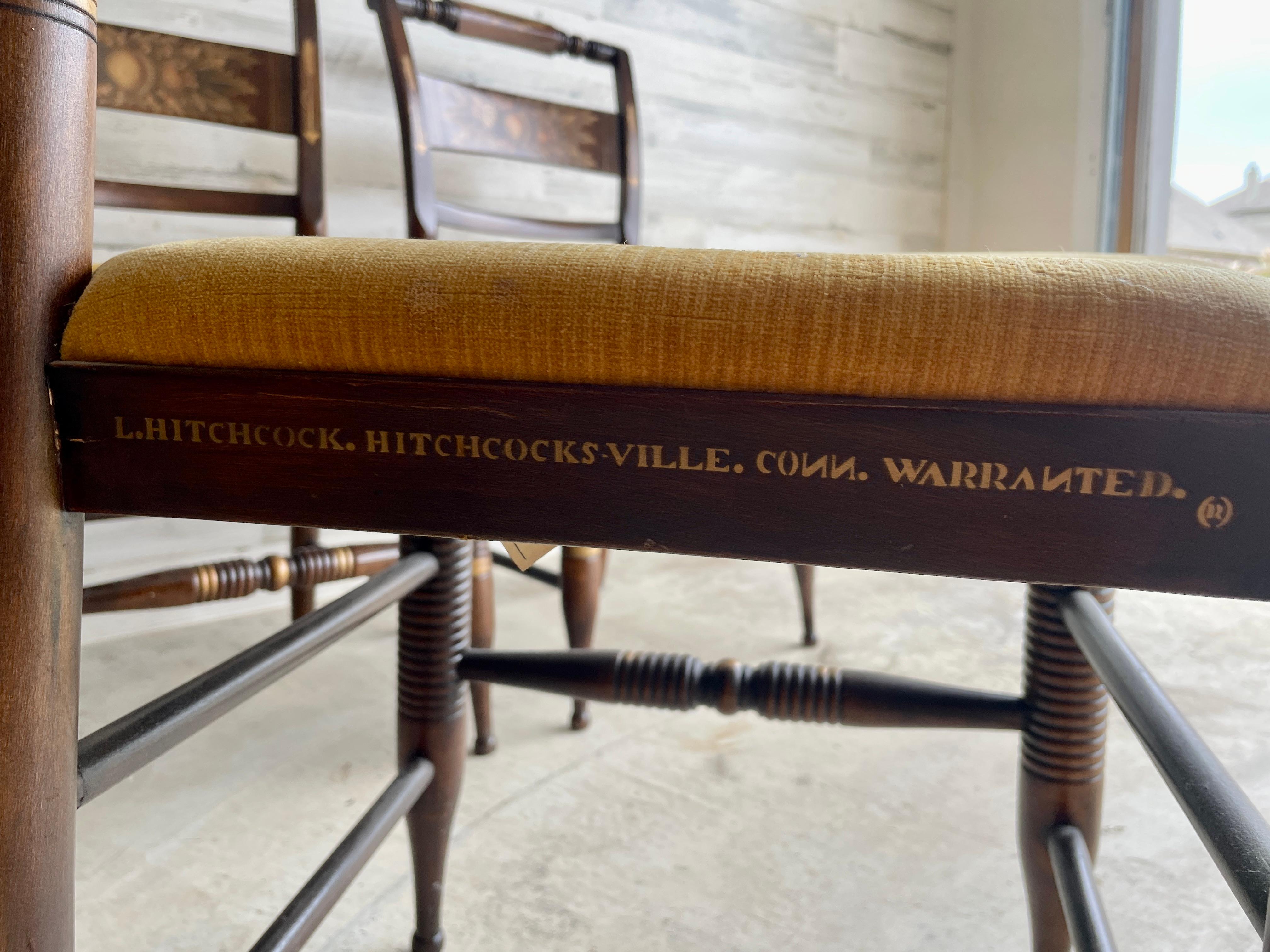 Juego de 4 sillas de comedor Hitchcock en venta 1