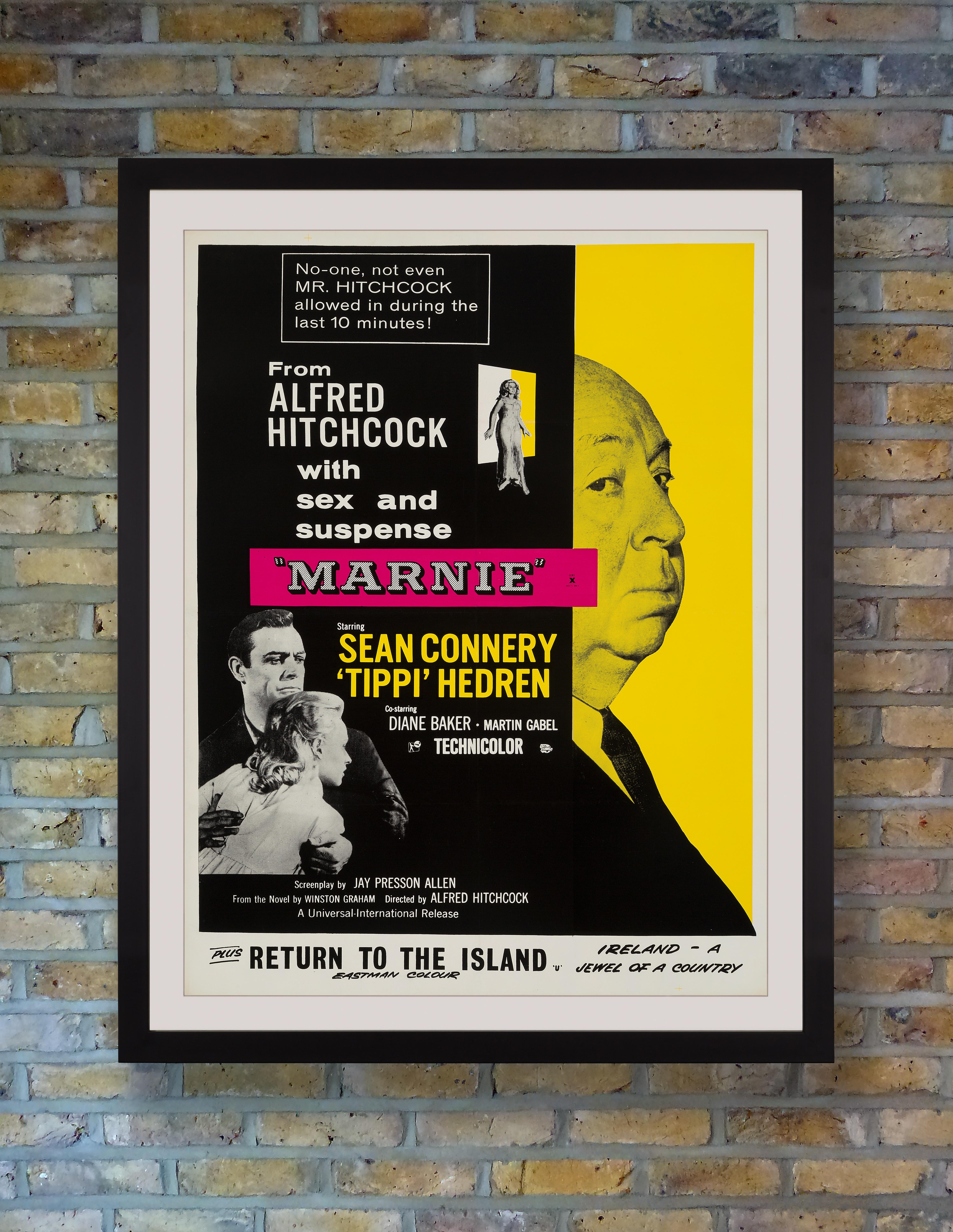 An exceedingly rare vertical format British Quad for Alfred Hitchcock's 1964 psychological sex thriller 