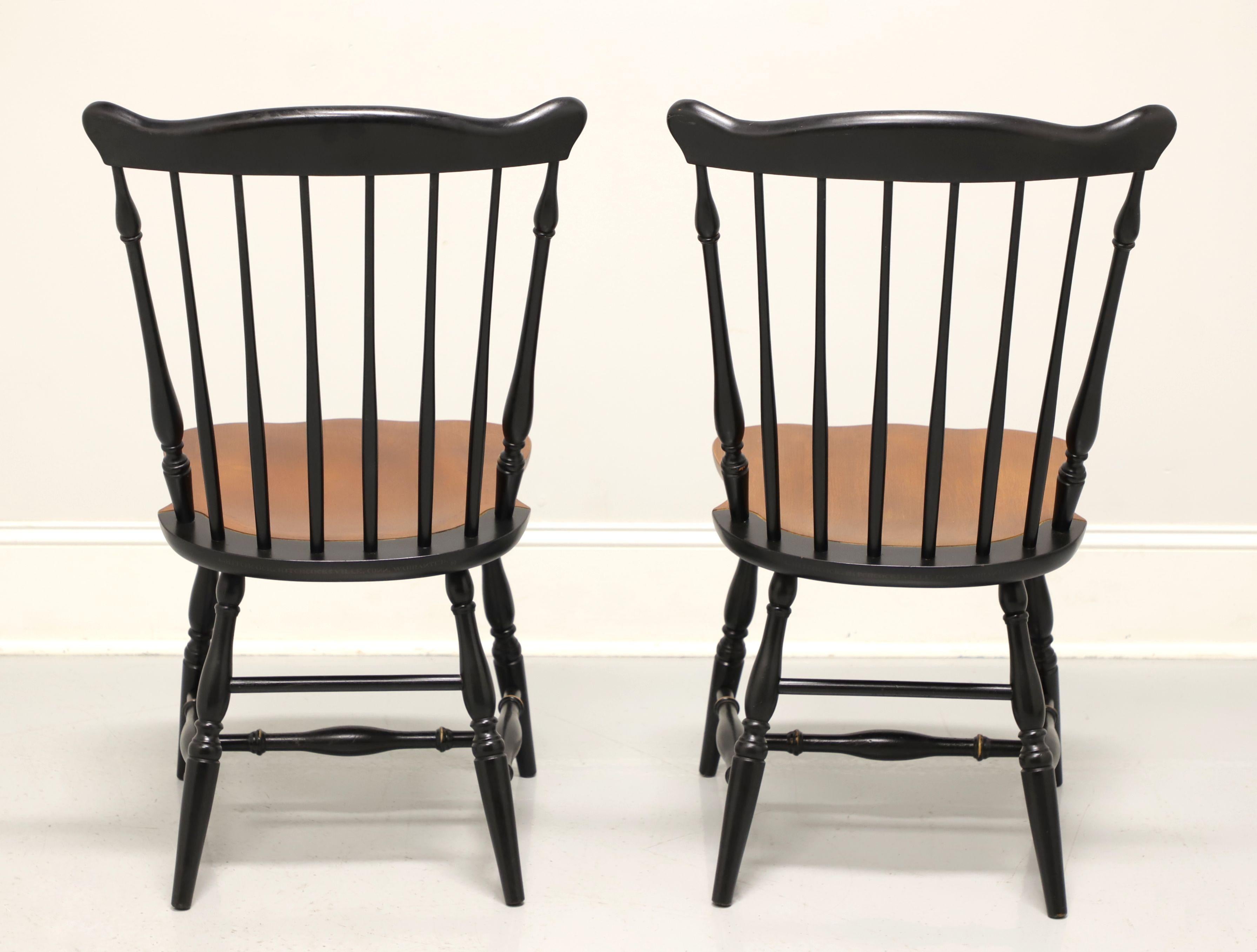 American HITCHCOCK Mid 20th Century Stenciled Windsor Dining Side Chairs - Pair A