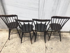 Hitchcock New England Spindle Back Painted Chairs Set of Four