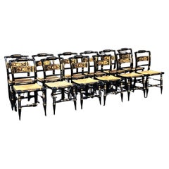 Hitchcock Pillow Back Harvest Pattern Dining Chairs Set of Twelve